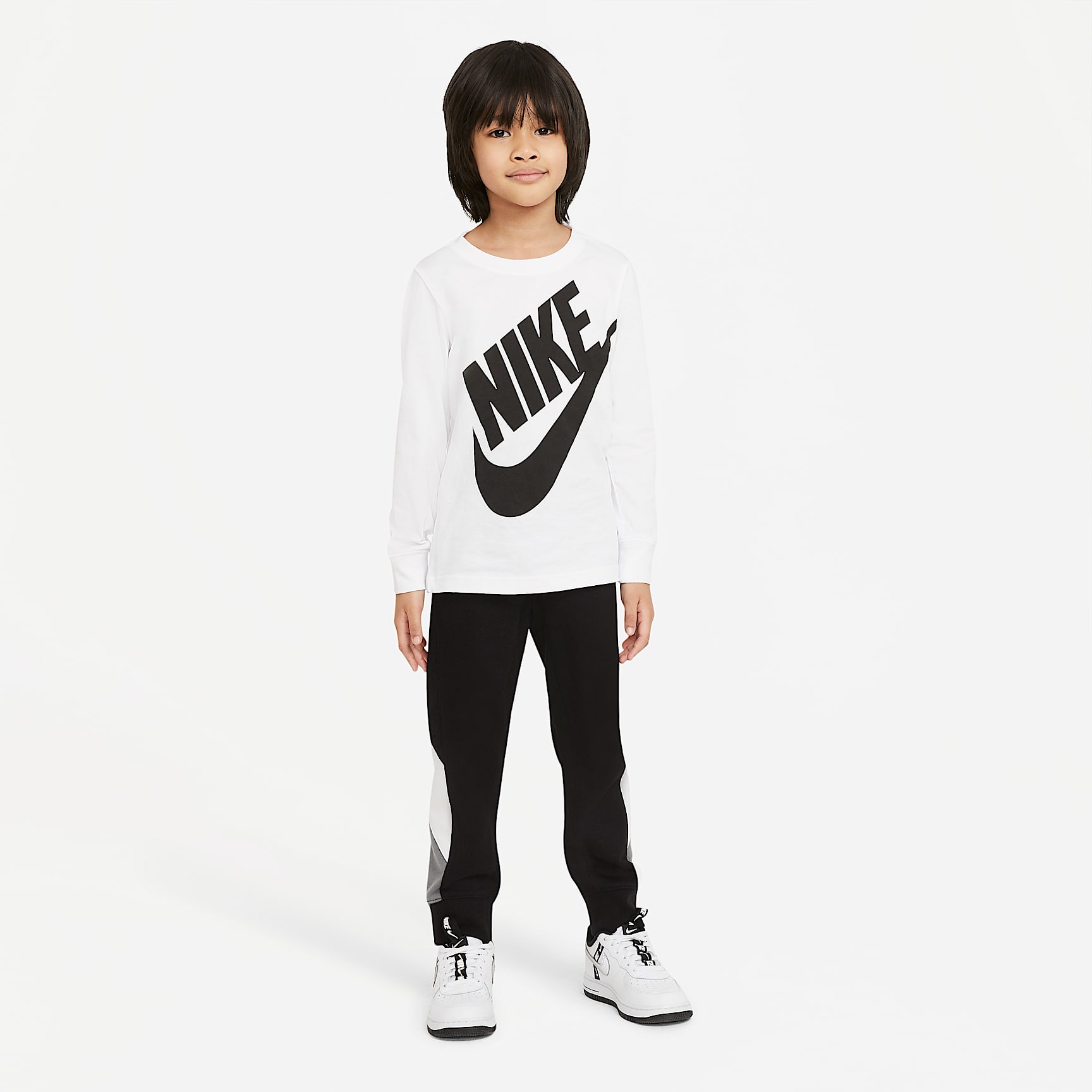 Nike Futura 幼童长袖T恤 - 白色