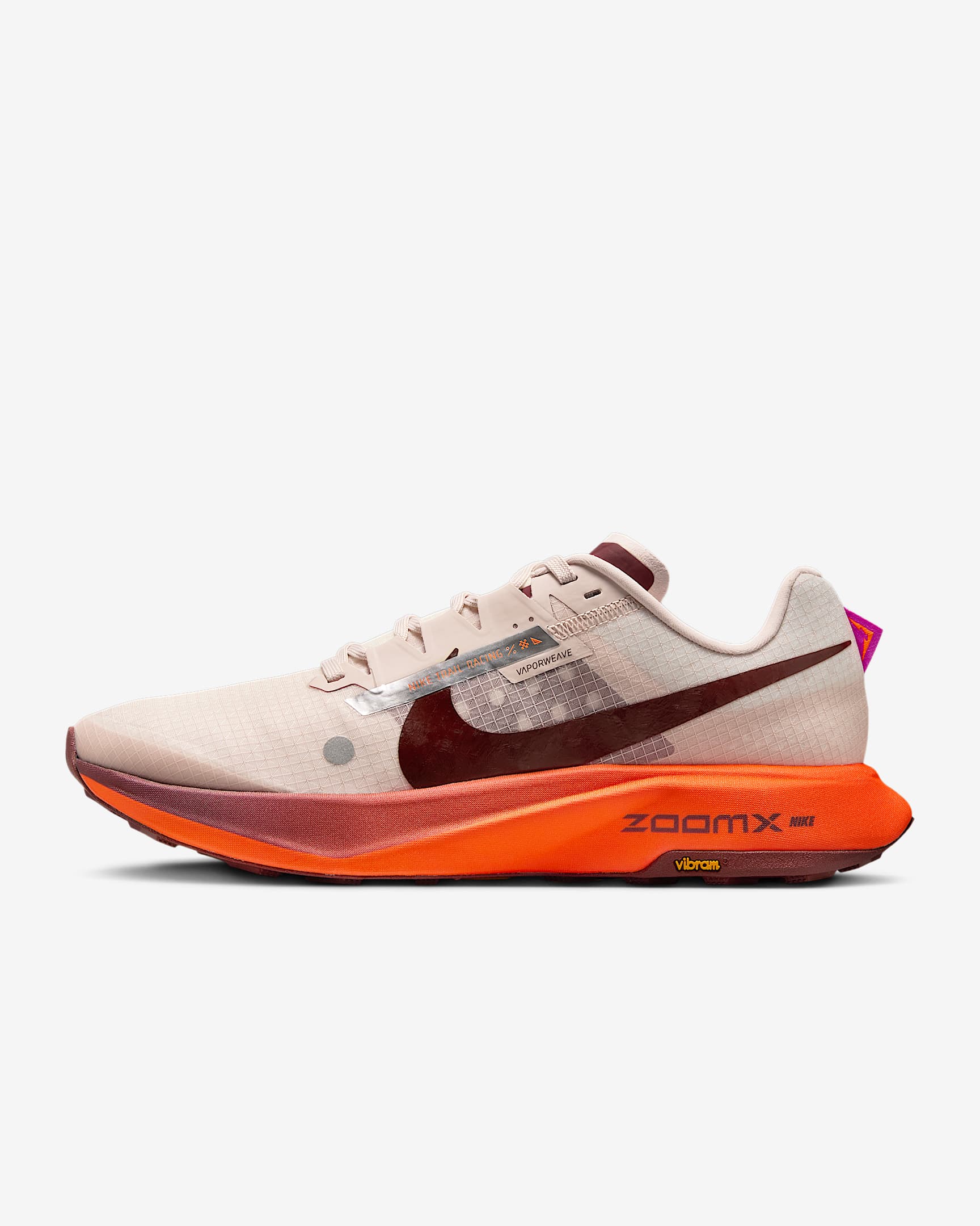 Nike Ultrafly 男子越野竞速跑步鞋 - 砂岩灰粉/橙红/超级紫罗兰色/暗队红