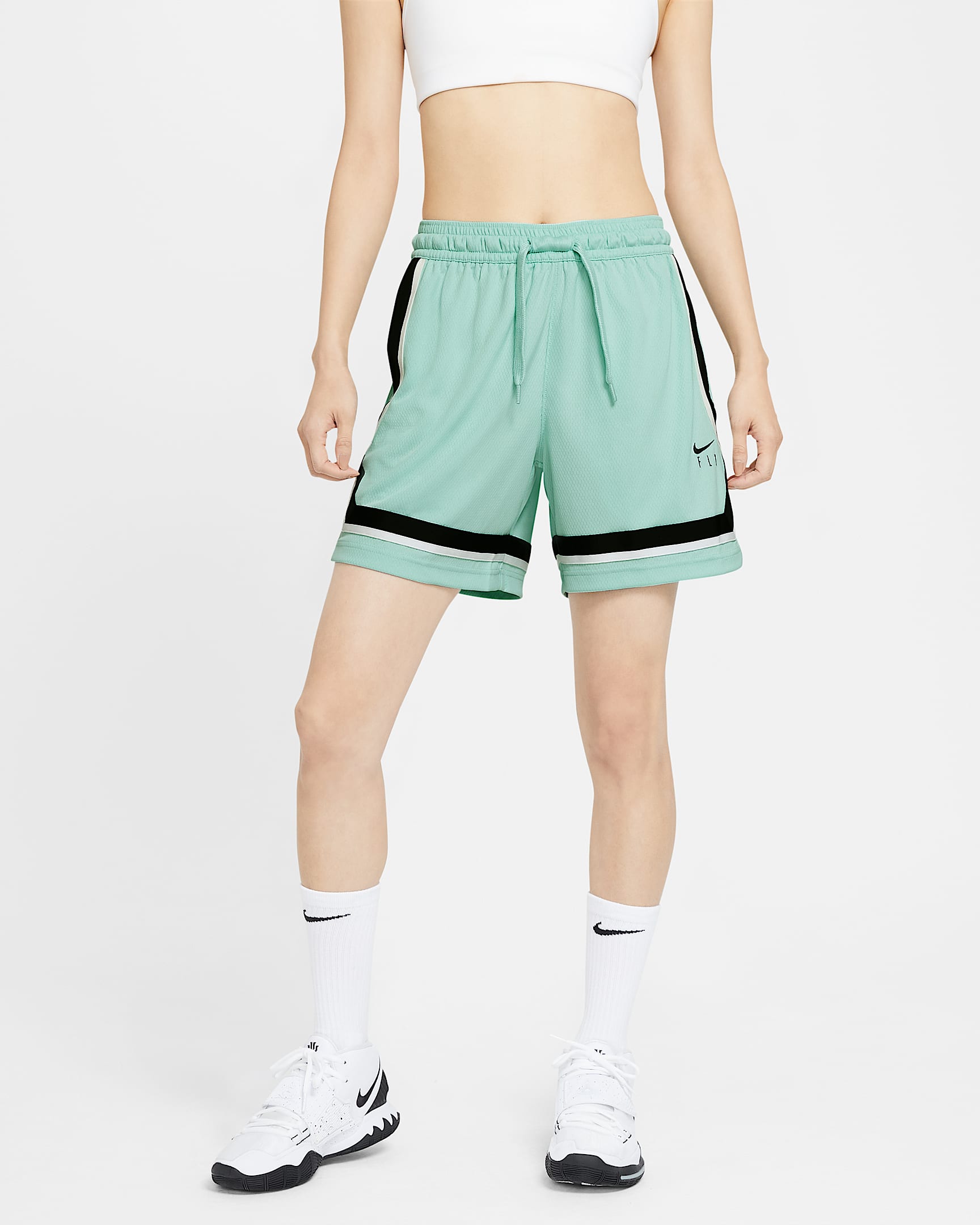 Nike Fly Crossover 女子篮球短裤 - 浅雨露绿/黑