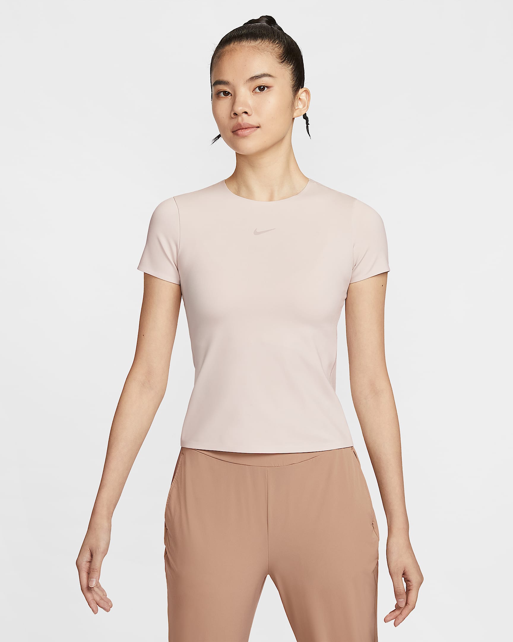 Nike Form 女子速干短袖上衣 - 浅土褐/浅铁矿石灰