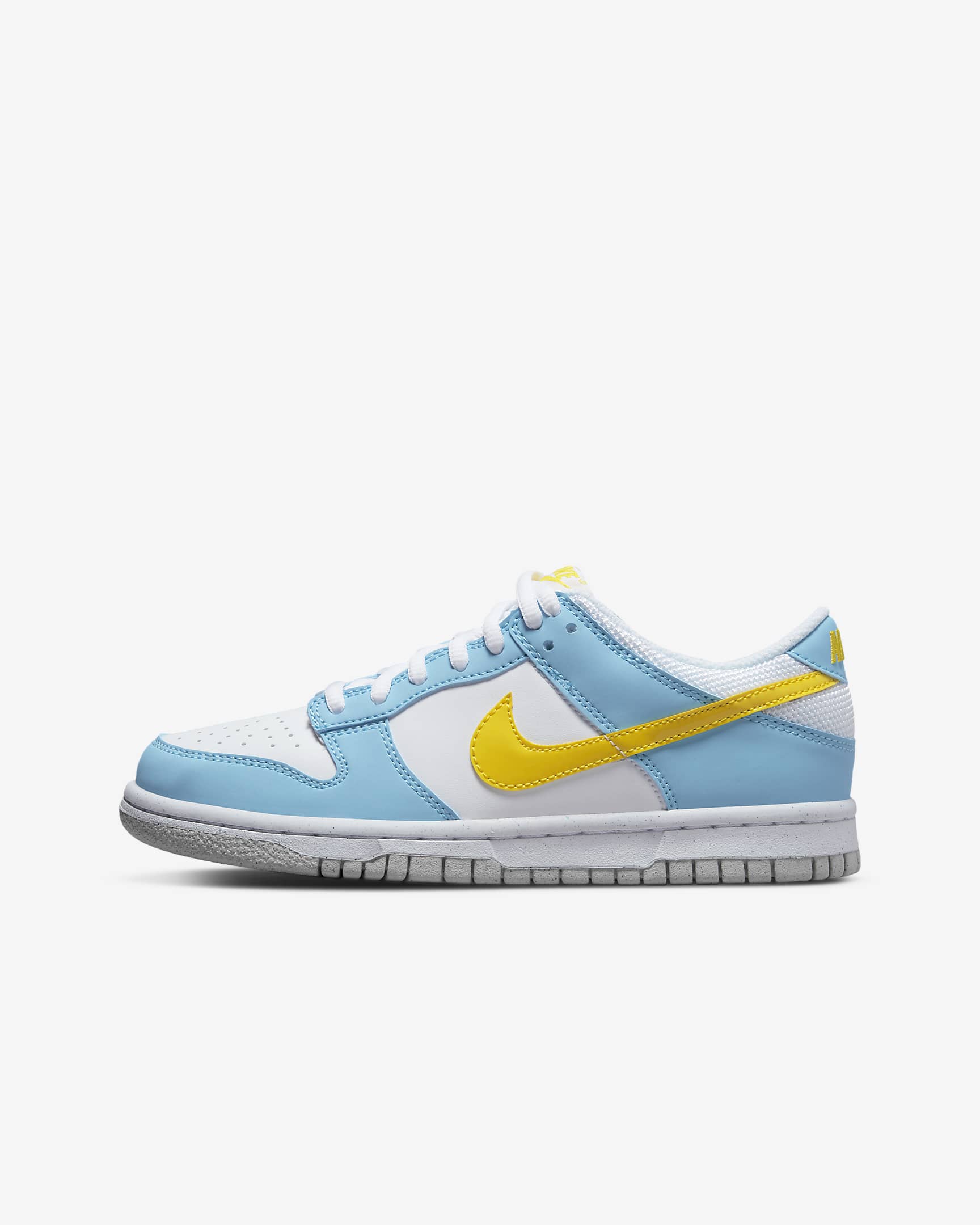 Nike Dunk Low 大童运动鞋 - 冷蓝/白色/雾灰/冲击黄