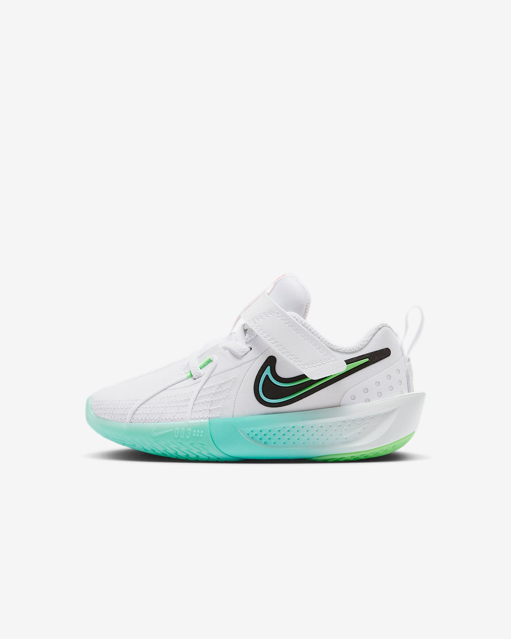 Nike G.T. Cut 3 幼童易穿脱运动鞋 - 白色/冲击绿/黑/漂白宝石绿