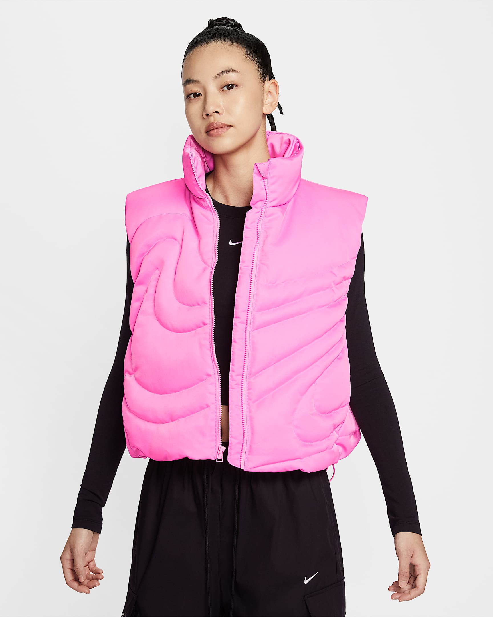 Nike Sportswear Swoosh Series 女子 Oversize 风羽绒马甲 - 魅力粉/魅力粉
