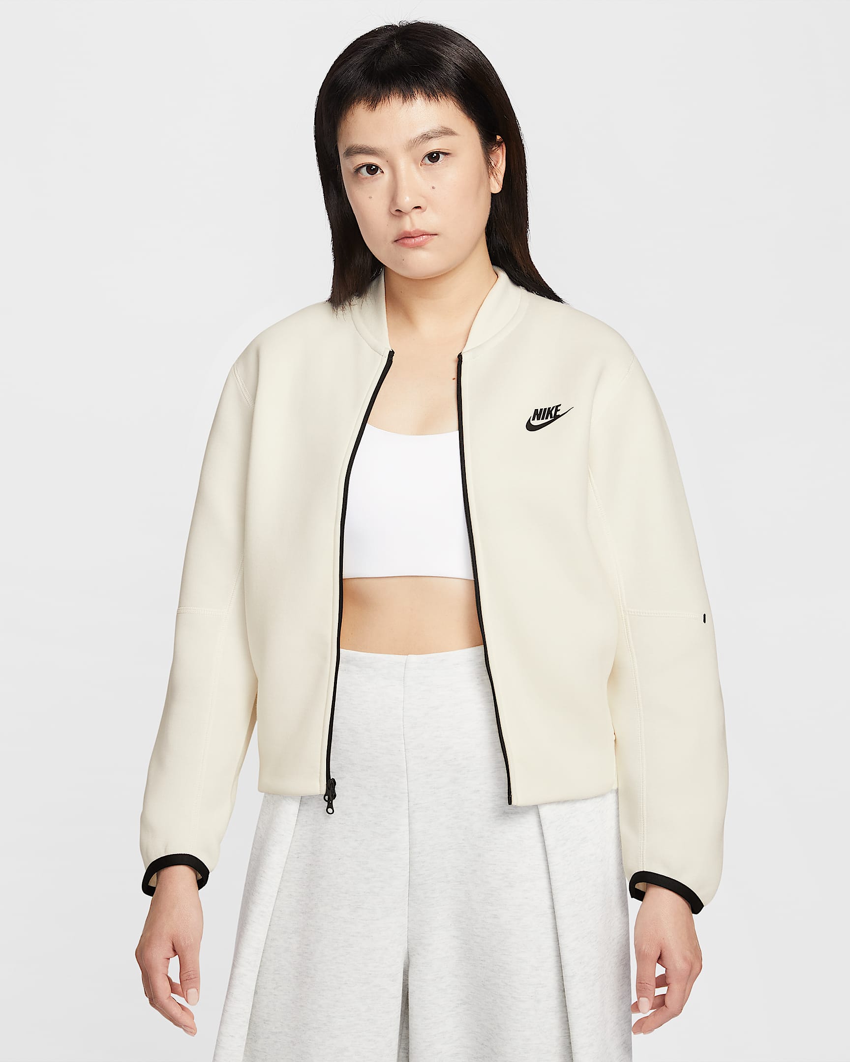 Nike Sportswear Tech Fleece 女子夹克 - 帆白/黑