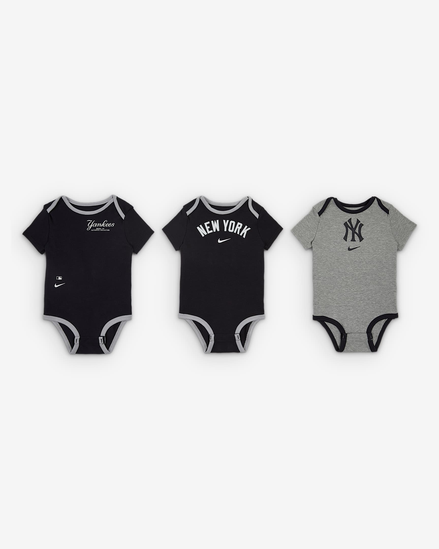 纽约洋基队 Nike MLB 婴童连体衣(3 件) - 深藏青