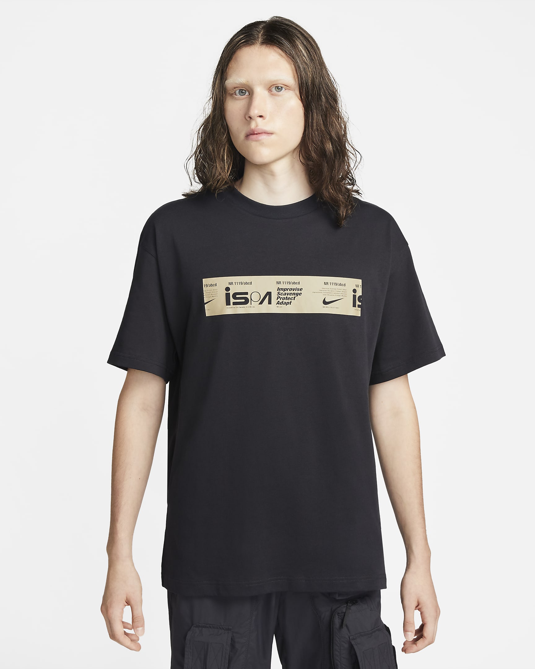 Nike ISPA 男子印花T恤 - 黑
