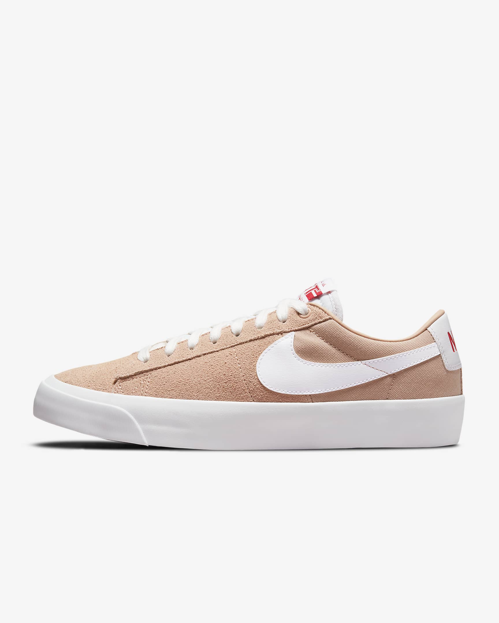 Nike SB Zoom Blazer Low Pro GT 男/女滑板鞋情侣款板鞋 - 米褐/健身红/白色/白色
