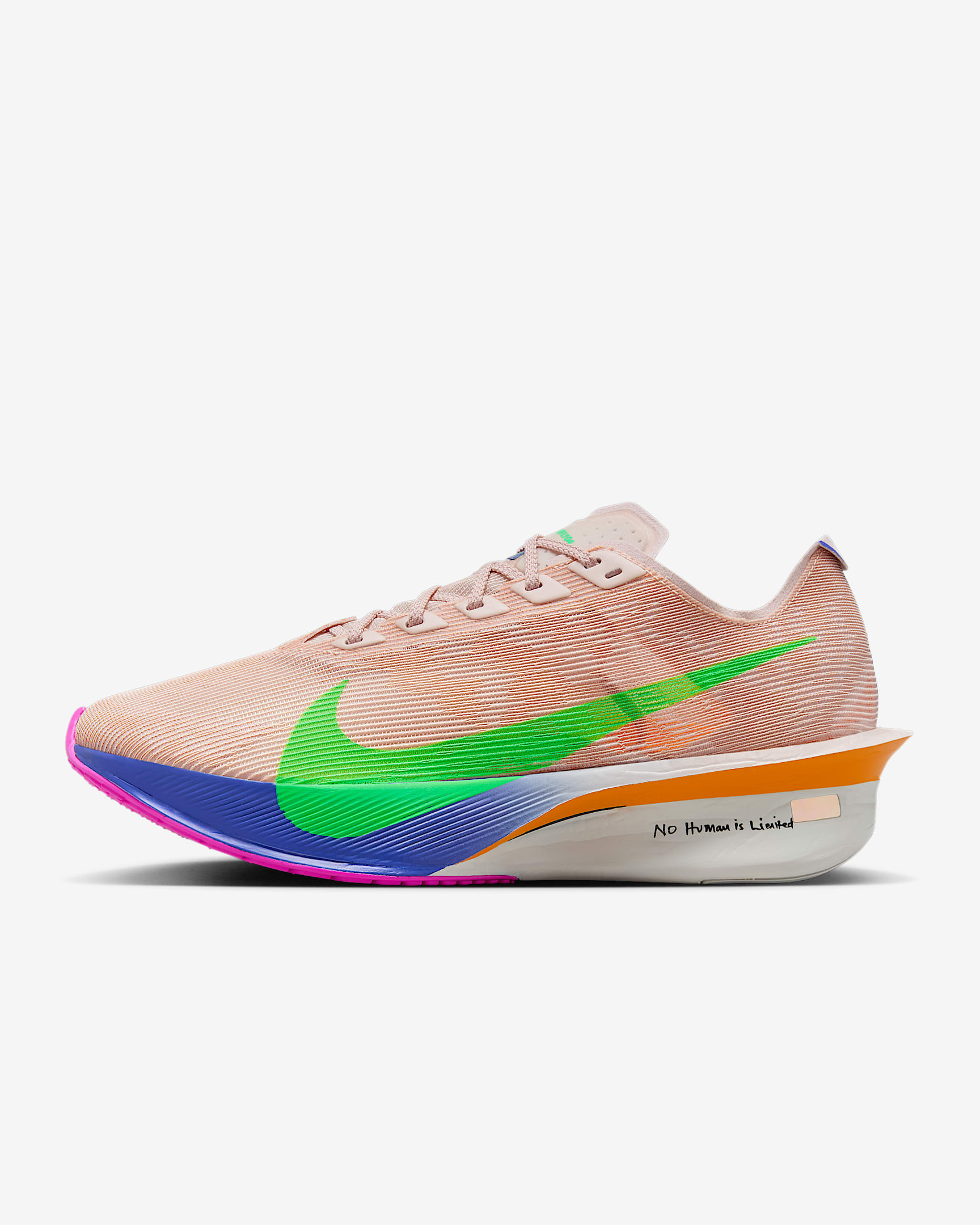Nike Vaporfly 4 "Eliud Kipchoge" 基普乔格女子公路竞速跑步鞋 - 砂岩灰粉/火焰粉/亮橙色/惊喜绿