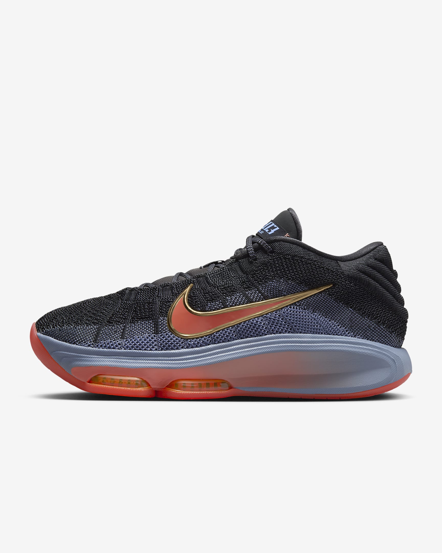 Nike G.T. Hustle 3 EP 男/女实战篮球鞋 - 煤黑/灰石板蓝/金属色/浅野芒果黄