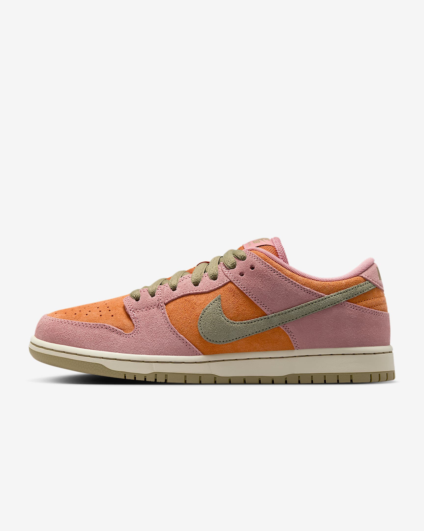 Nike SB Dunk Low Pro 男/女滑板鞋 - 星尘红/君王/椰奶色/橄榄绿