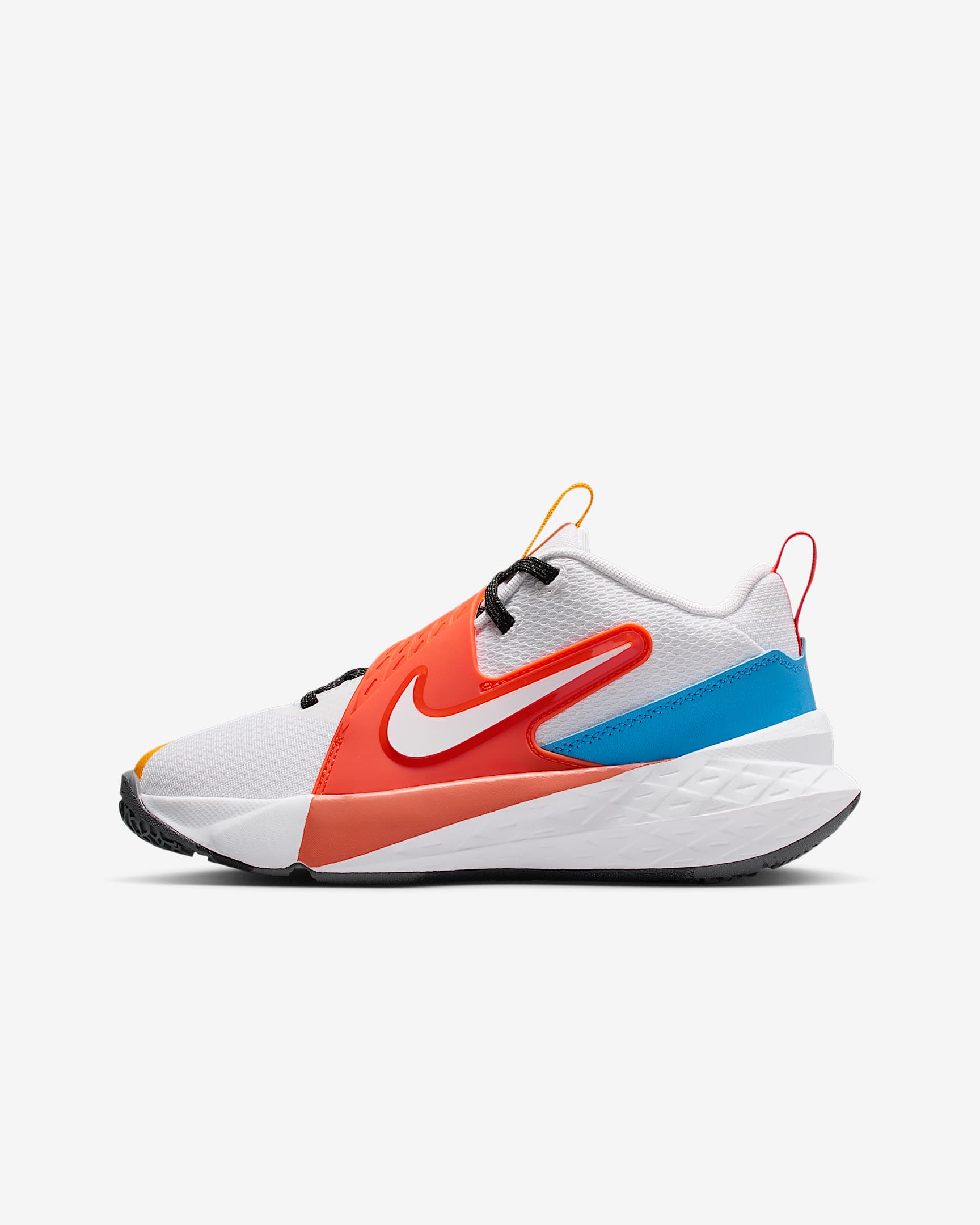 Nike Team Hustle D 12 大童篮球鞋 - 白色/白色/大学金/白色
