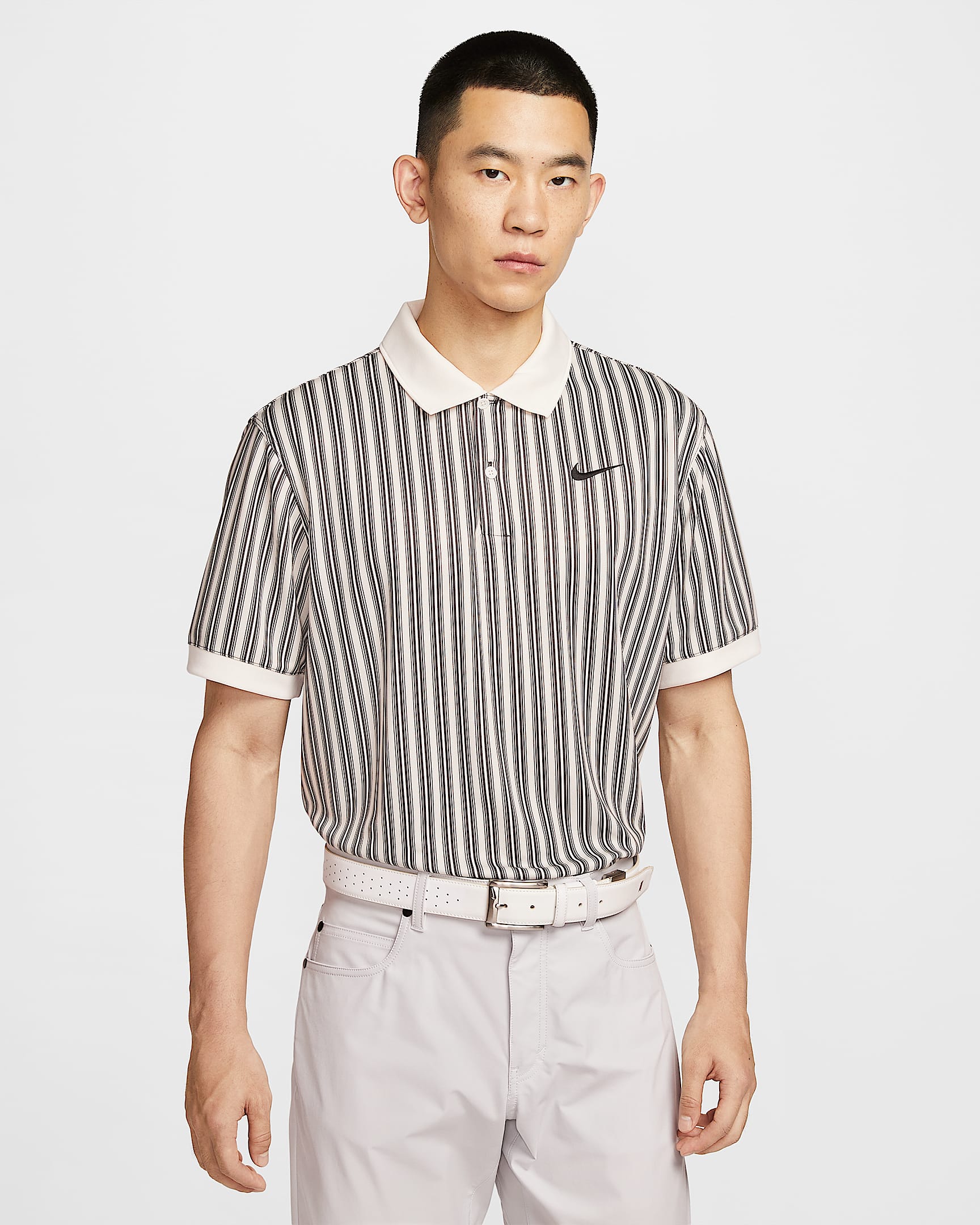 Nike Victory+ Dri-FIT 男子速干高尔夫翻领T恤 - 浅土褐/淡象牙白/黑