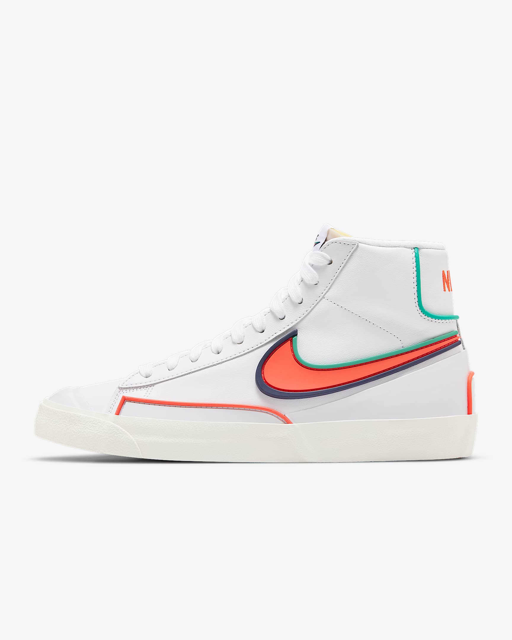 Nike Blazer Mid '77 Infinite 男子运动鞋 - 白色/空间蓝/罗马绿/亮深红