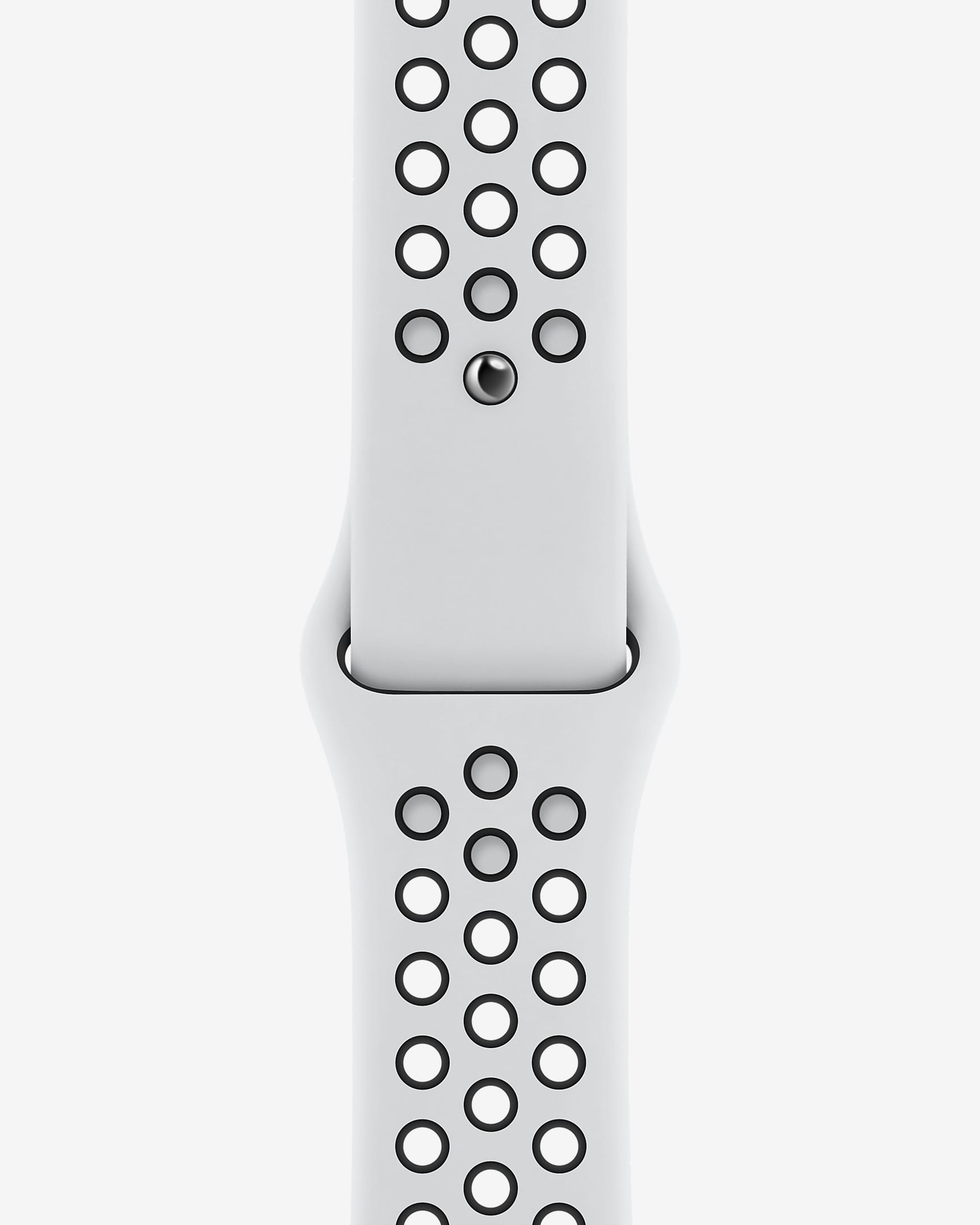 45 毫米白金色/黑色 Nike 运动表带 - 标准号 - 白金色/黑