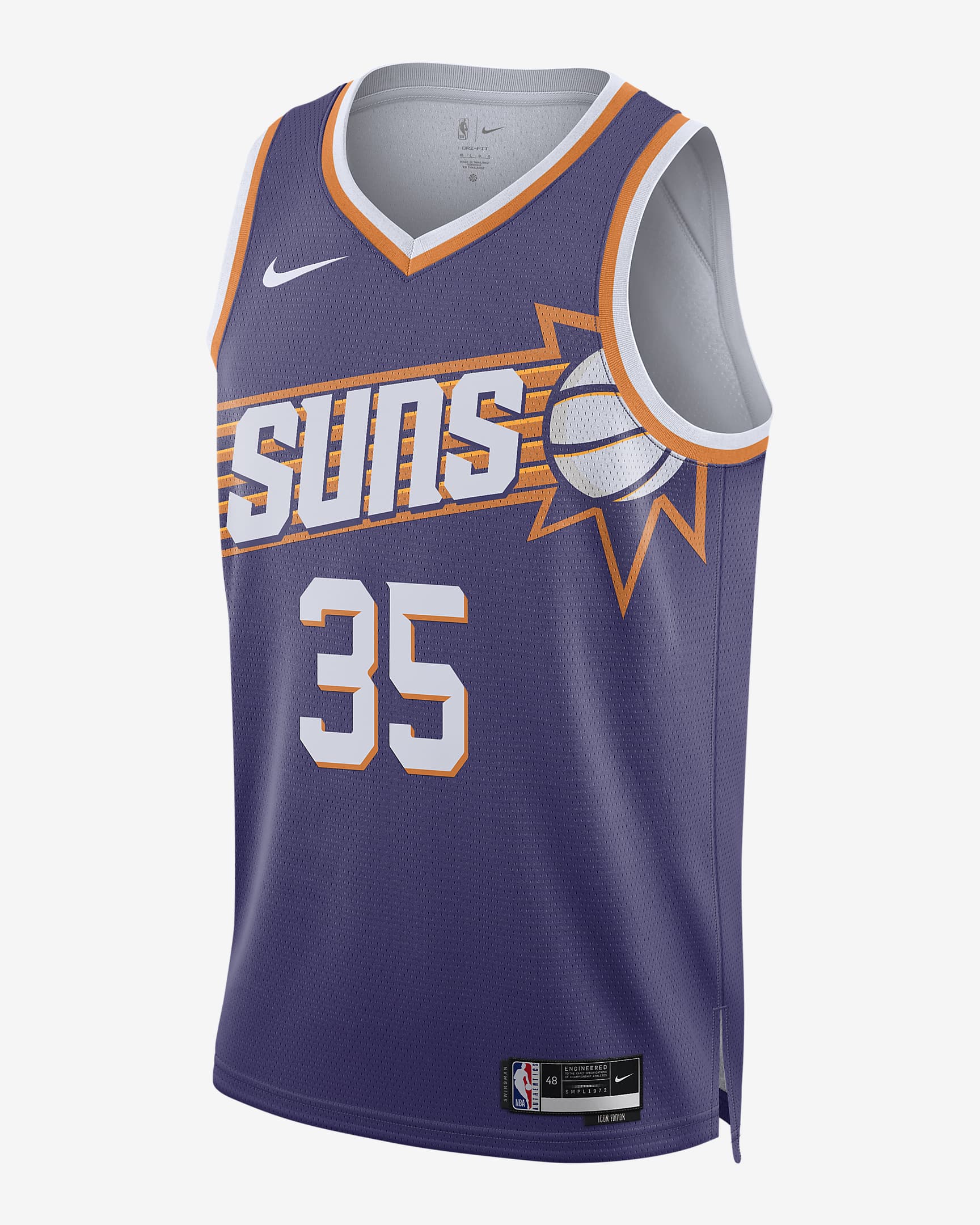 菲尼克斯太阳队 Icon Edition Nike Dri-FIT NBA Swingman Jersey 男子透气速干球衣 - 新兰花紫