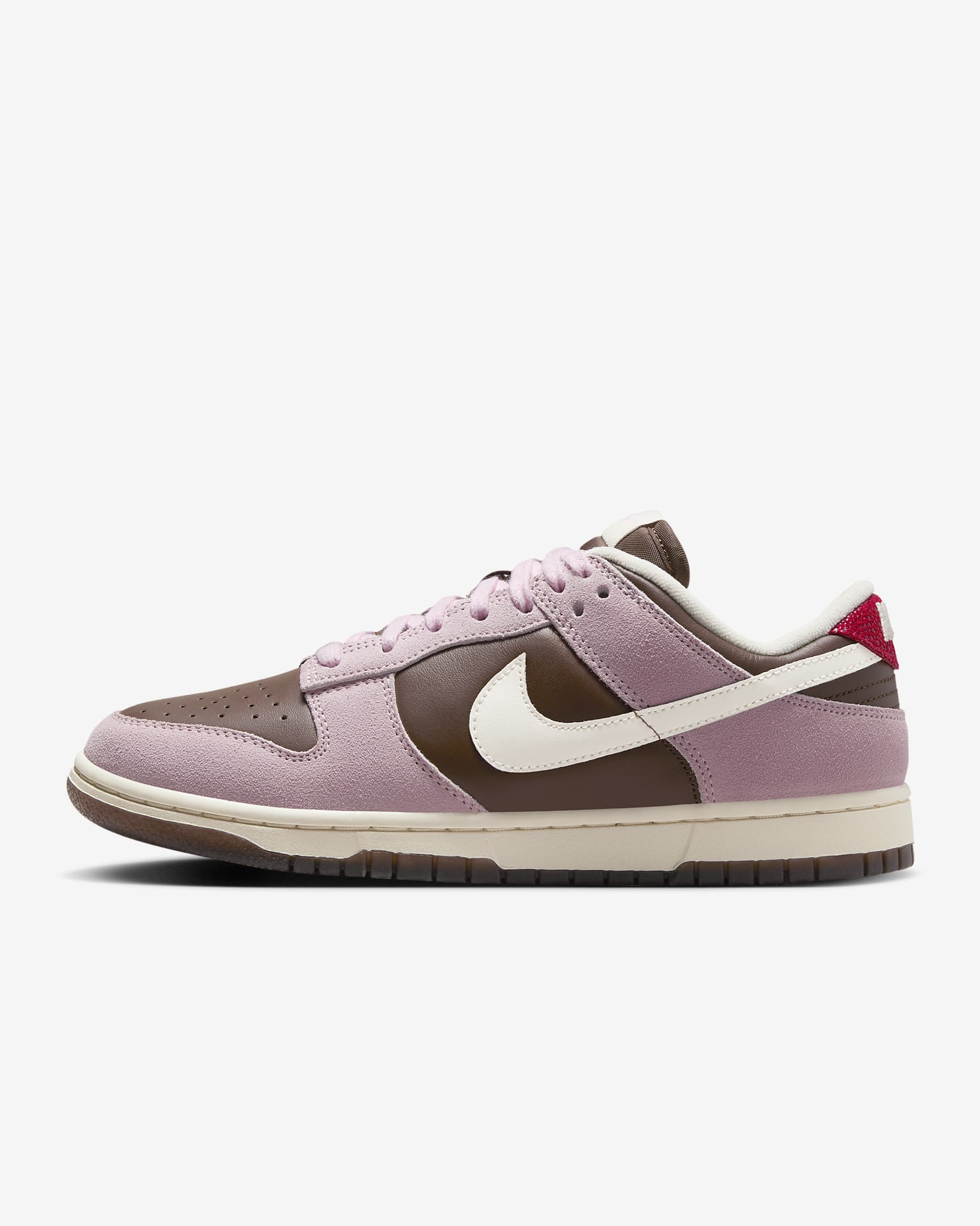 Nike Dunk Low 郑钦文同款女子运动鞋板鞋 - 惊喜可可色/泡沫粉/大学红/淡象牙白