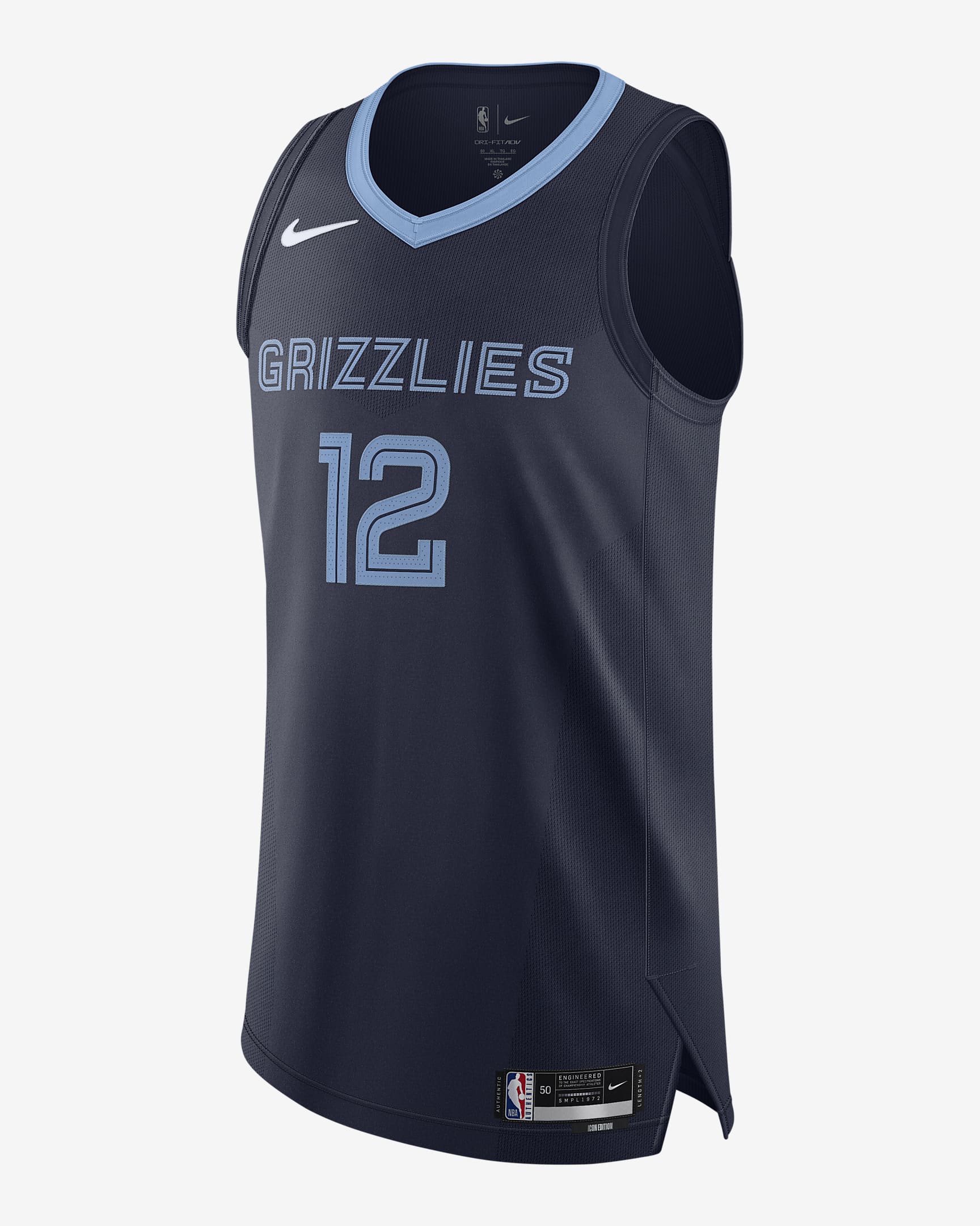 2020 赛季孟菲斯灰熊队 Icon Edition Nike NBA Authentic Jersey 男子速干球衣 - 大学深蓝