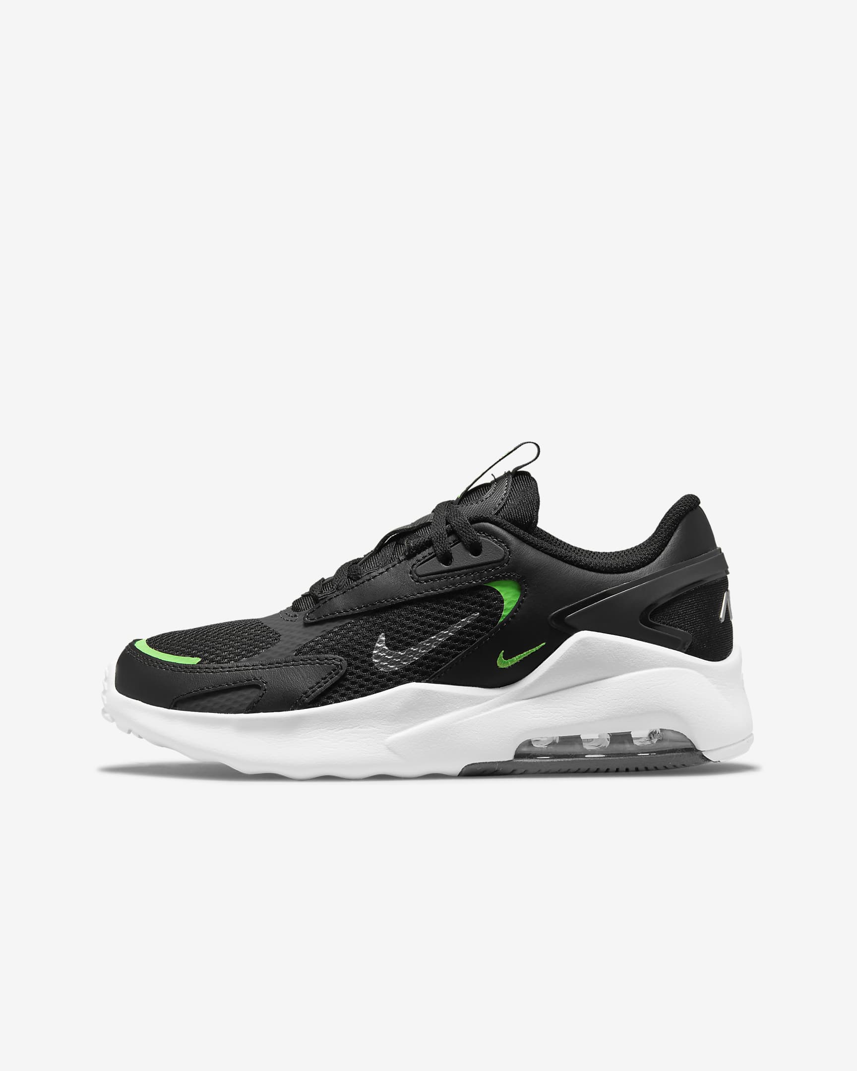 Nike Air Max Bolt 大童运动鞋 - 黑/暗烟灰/冲击绿/金属铬色