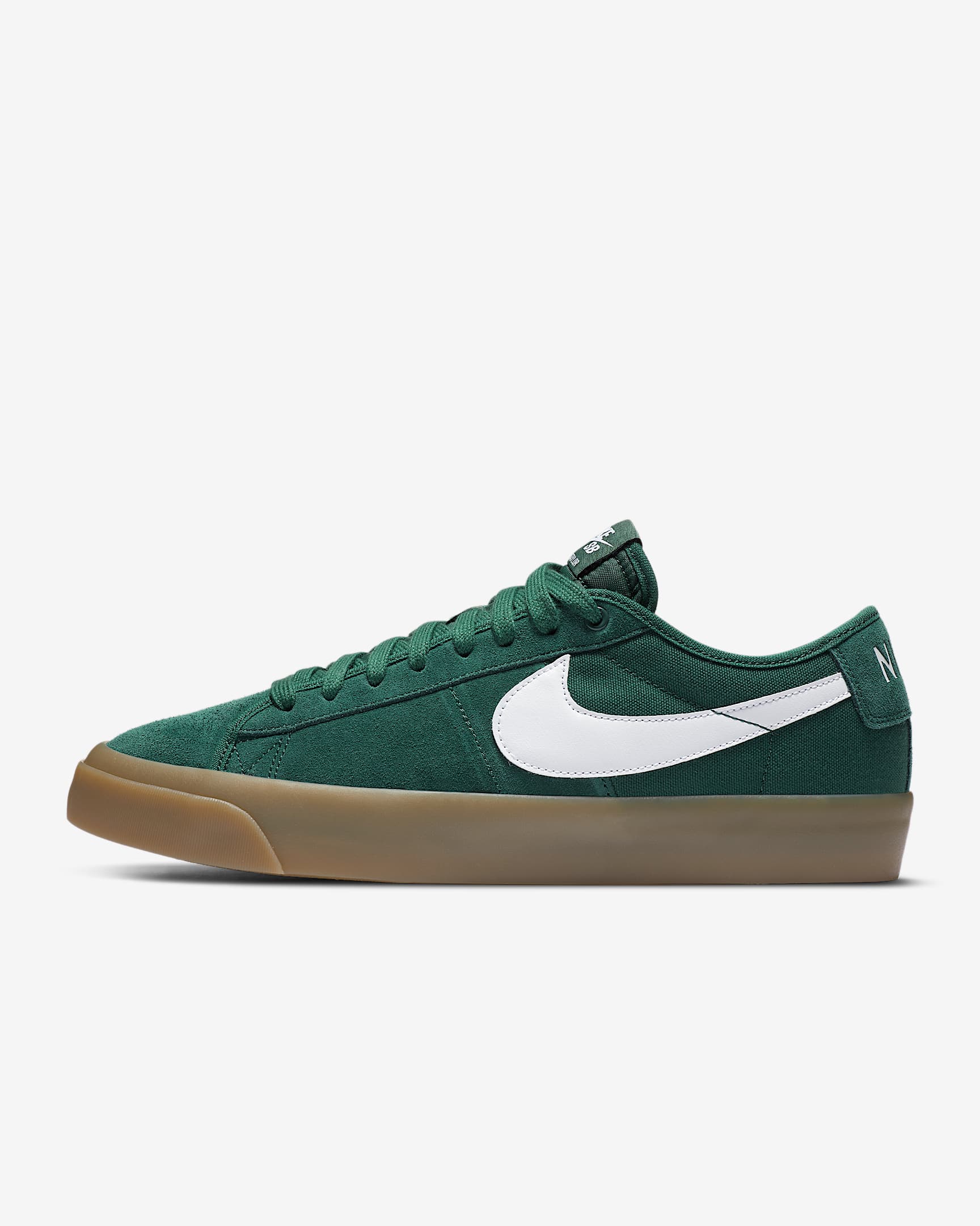 Nike SB Zoom Blazer Low Pro GT QS 男/女滑板鞋 - 冷杉绿/冷杉绿/橡皮浅褐/白色