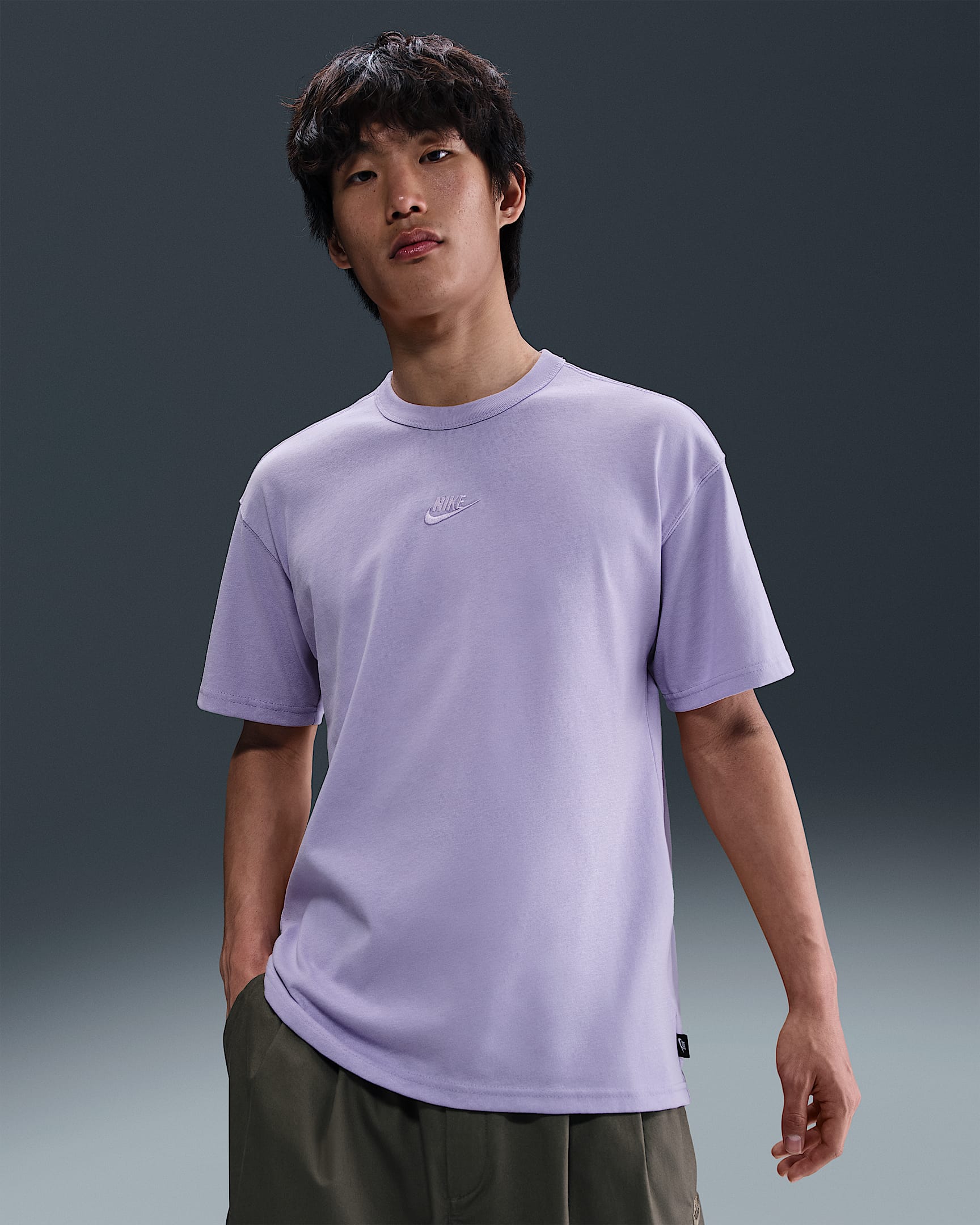 Nike Sportswear Premium Essentials 男子厚实棉料宽松舒适纯棉T恤 - 绣球花紫
