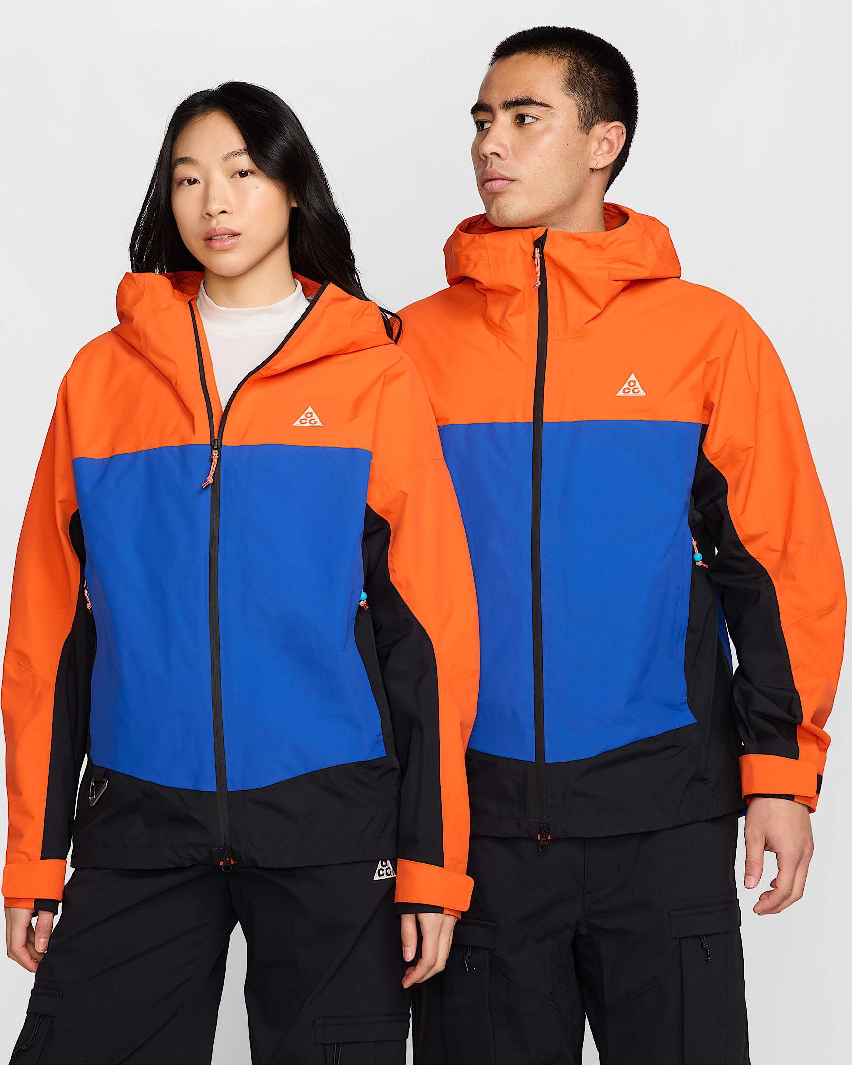 Nike ACG "Morpho" Storm-FIT ADV 2.5L 男子防风防水夹克硬壳冲锋衣 - 安全橙/游戏宝蓝/山峰白