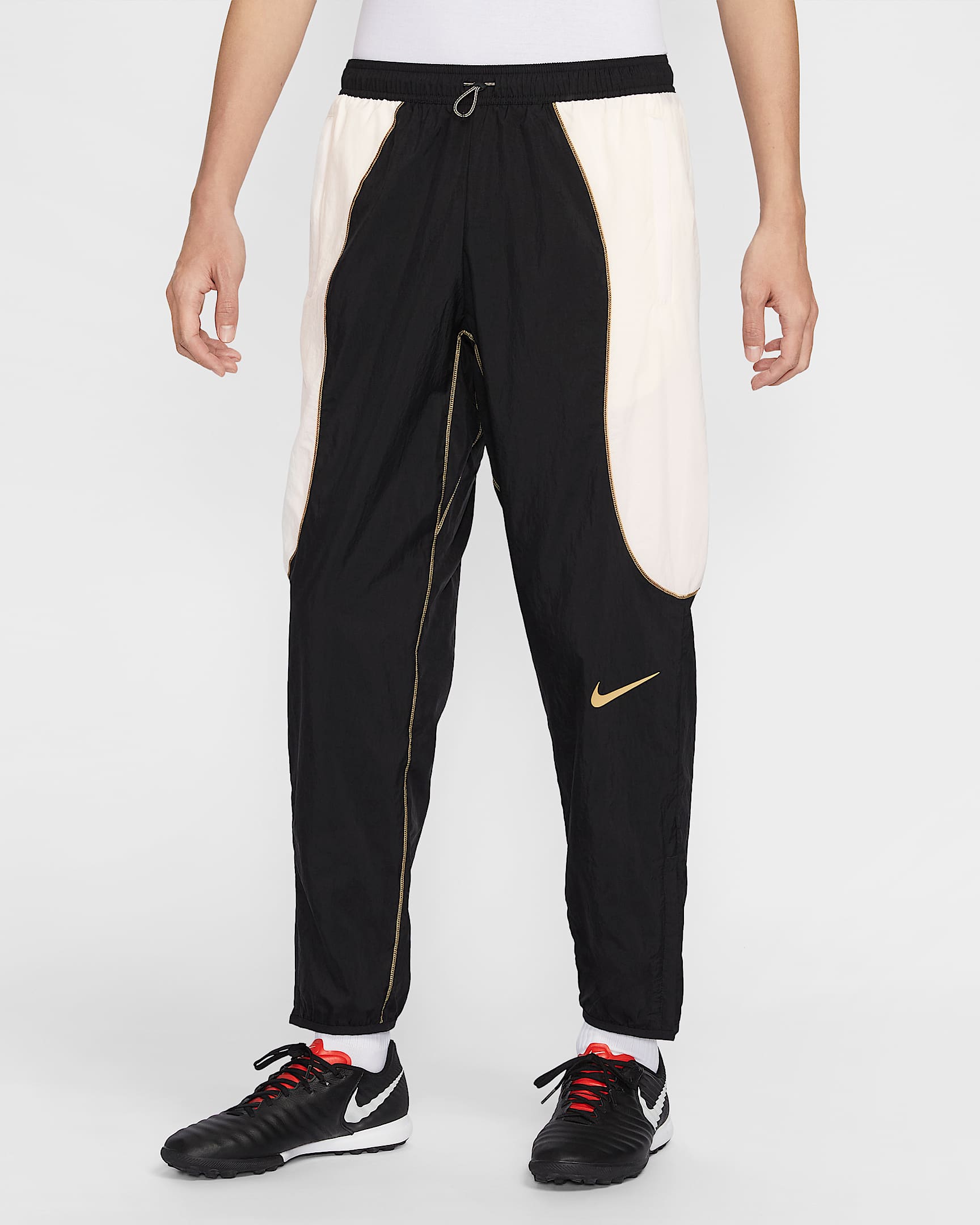 Nike Strike+ 男子拒水足球长裤 - 黑/淡象牙白/毛衫金/毛衫金