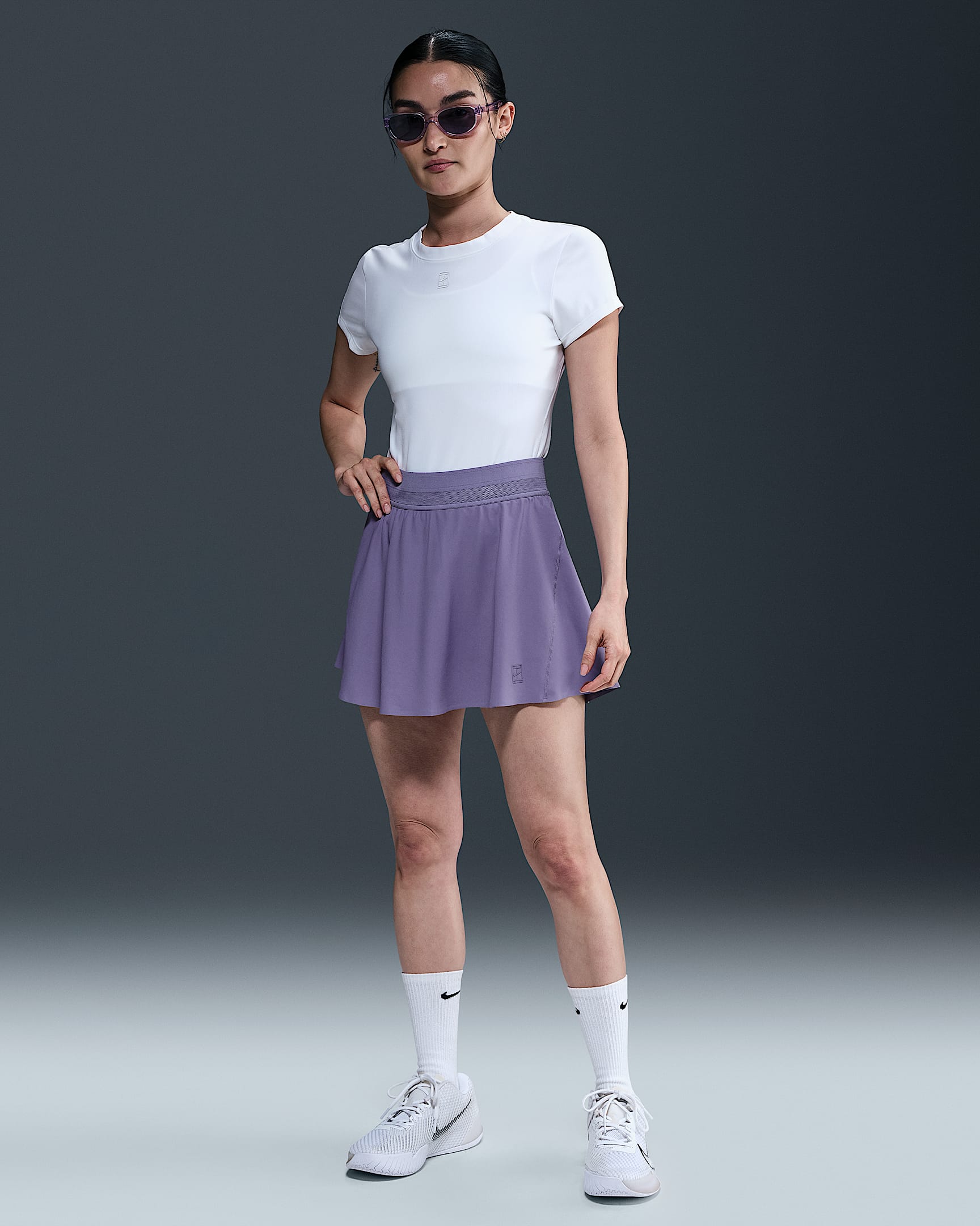 NikeCourt Advantage Dri-FIT 女子速干网球半身裙 - 暗紫/暗紫