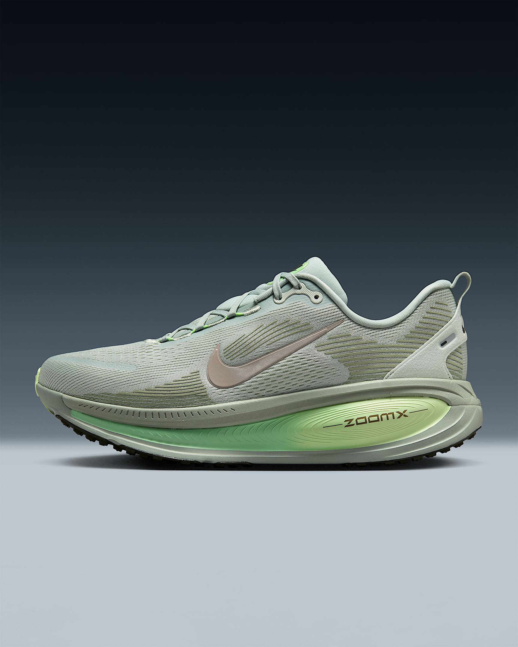 Nike Vomero 18 耐克迈柔男子公路跑步鞋 - 浅银/微黄绿/灰橄榄绿色/大学灰