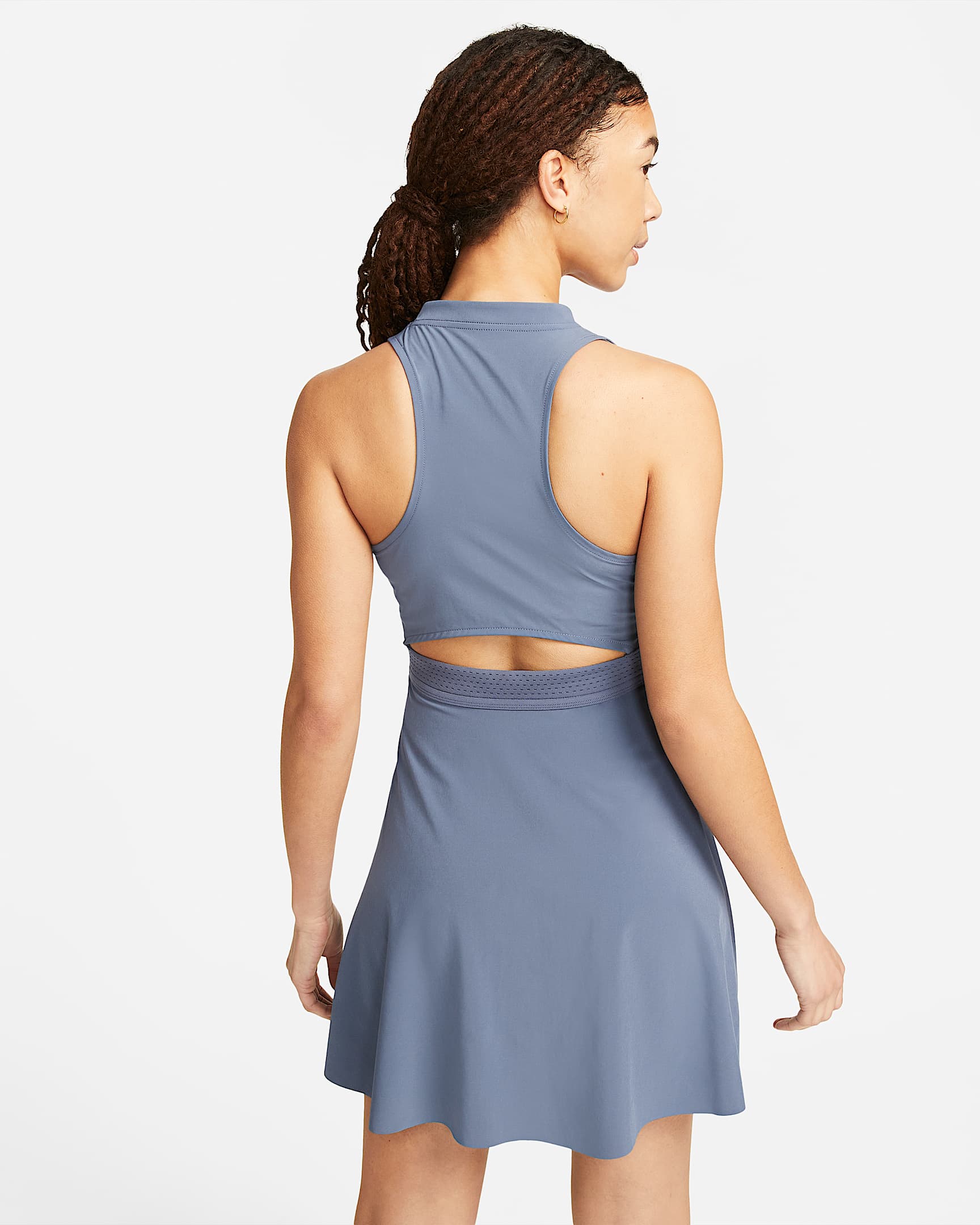 Nike Dri-FIT Advantage 女子透气速干网球连衣裙 - 芬蓝/白色