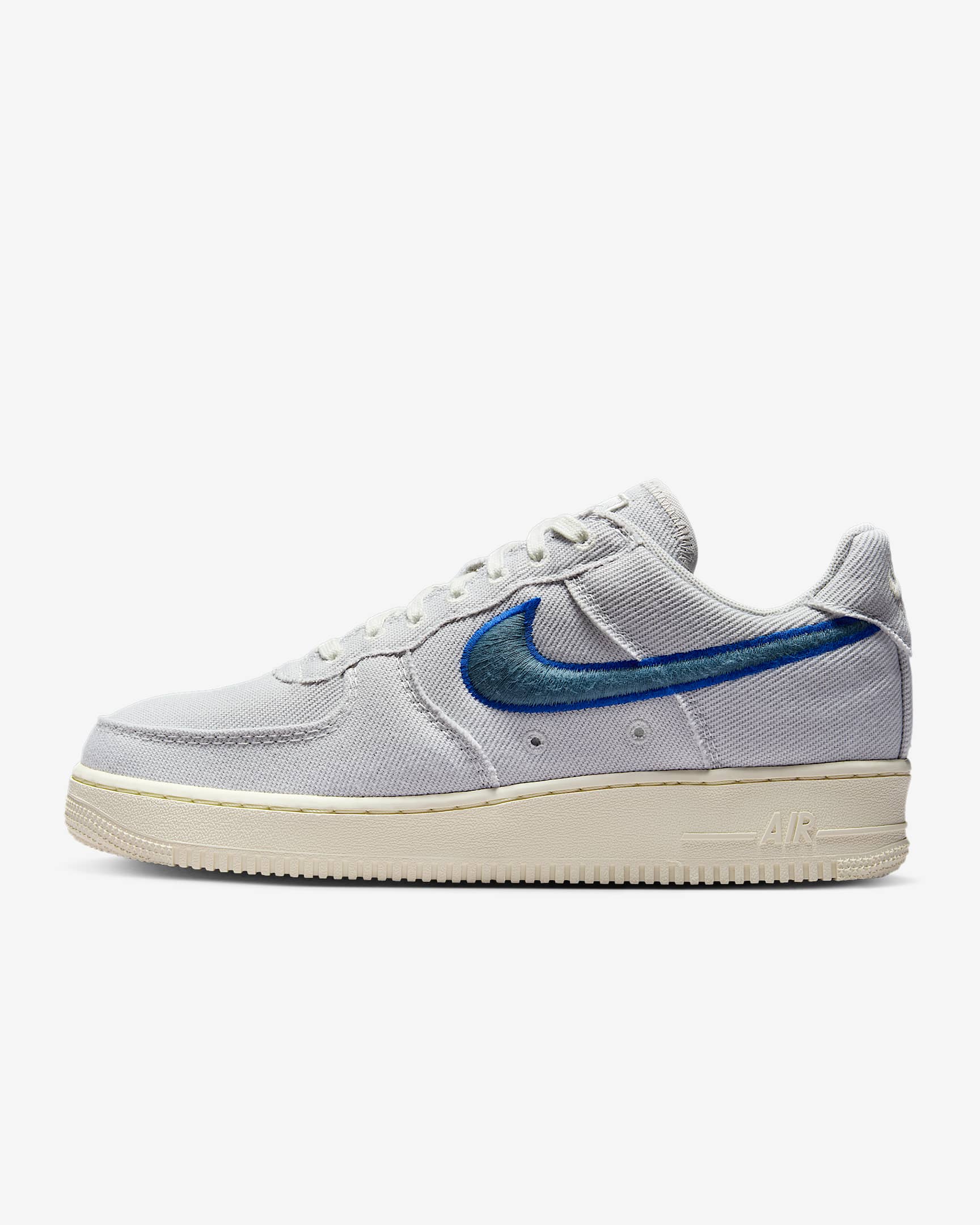 Nike Air Force 1 Low Canvas 男子空军一号运动鞋 - 尘光子色/游戏宝蓝/淡象牙白/烟灰蓝
