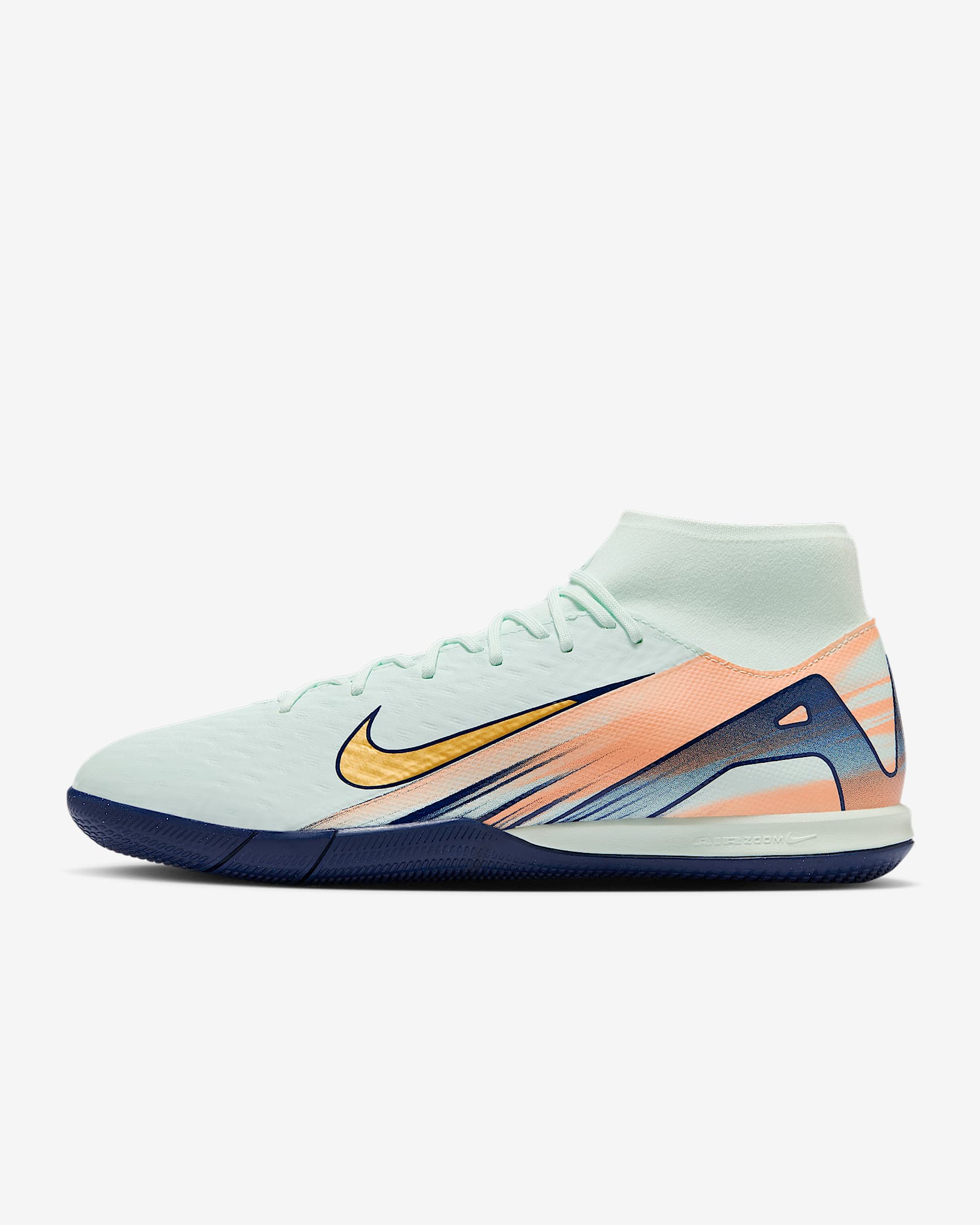 Nike Superfly 10 Academy Mercurial Dream Speed 耐克C罗系列男子 IC 室内/球场高帮足球鞋 - 微绿/脉冲深红/金属金币色