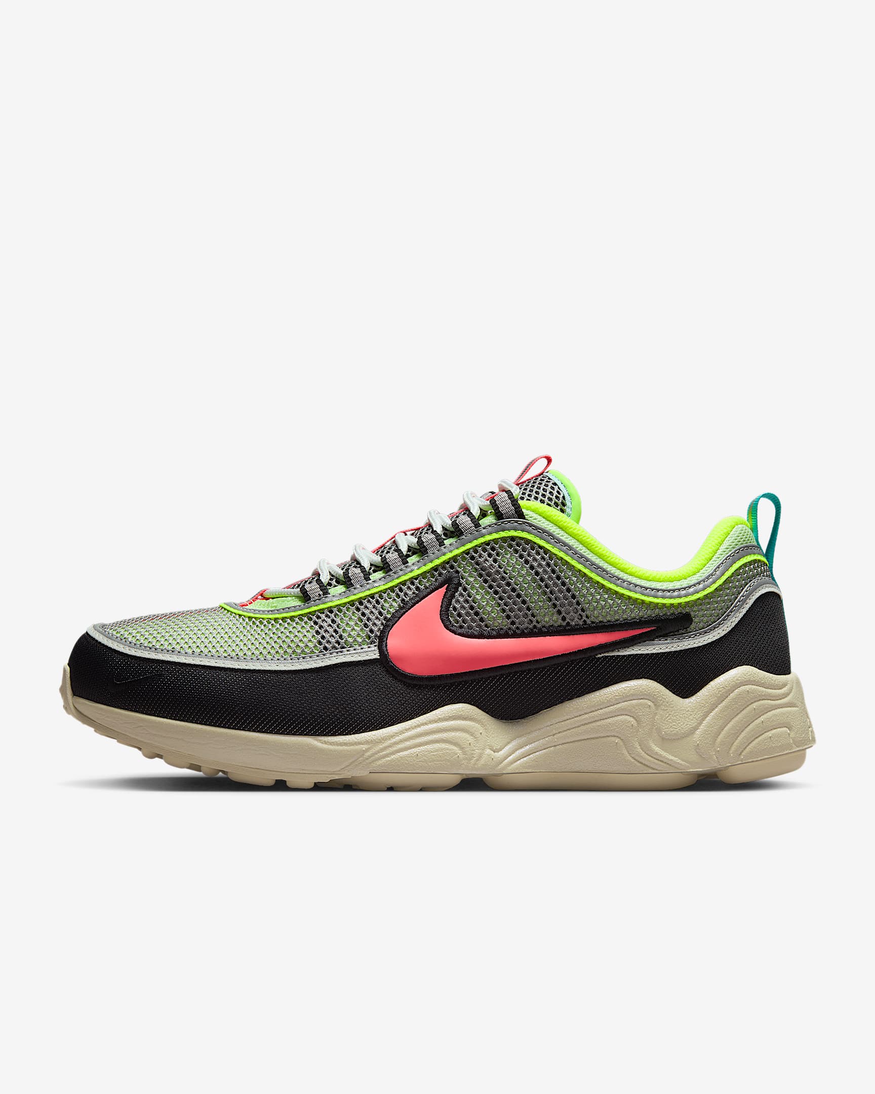 Nike Air Zoom Spiridon 男子运动鞋 - 微黄绿/荧光黄/金属银/潘趣红