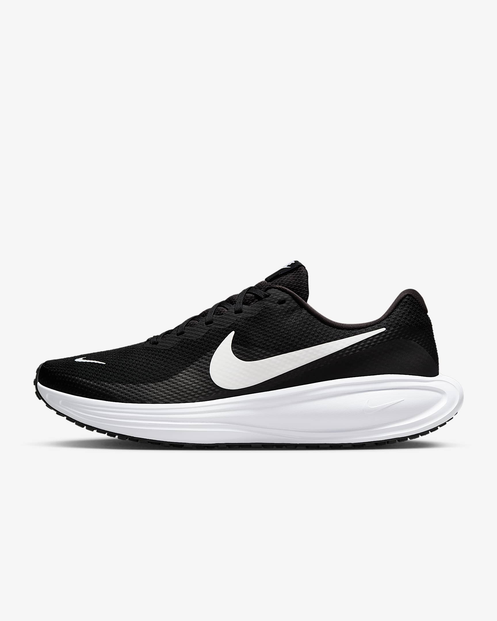 Nike Revolution 8 男子公路跑步鞋 - 黑/黑/白色