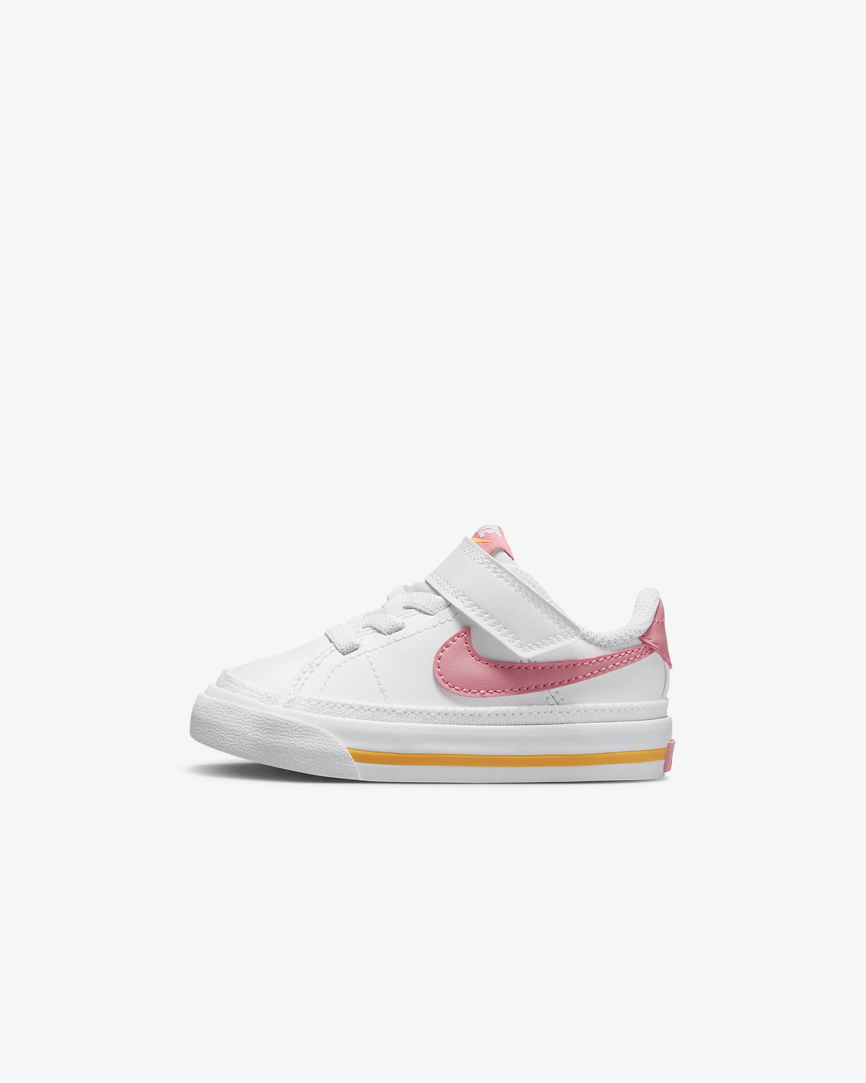 Nike Court Legacy 婴童易穿脱运动鞋板鞋 - 白色/激光橙/珊瑚粉红