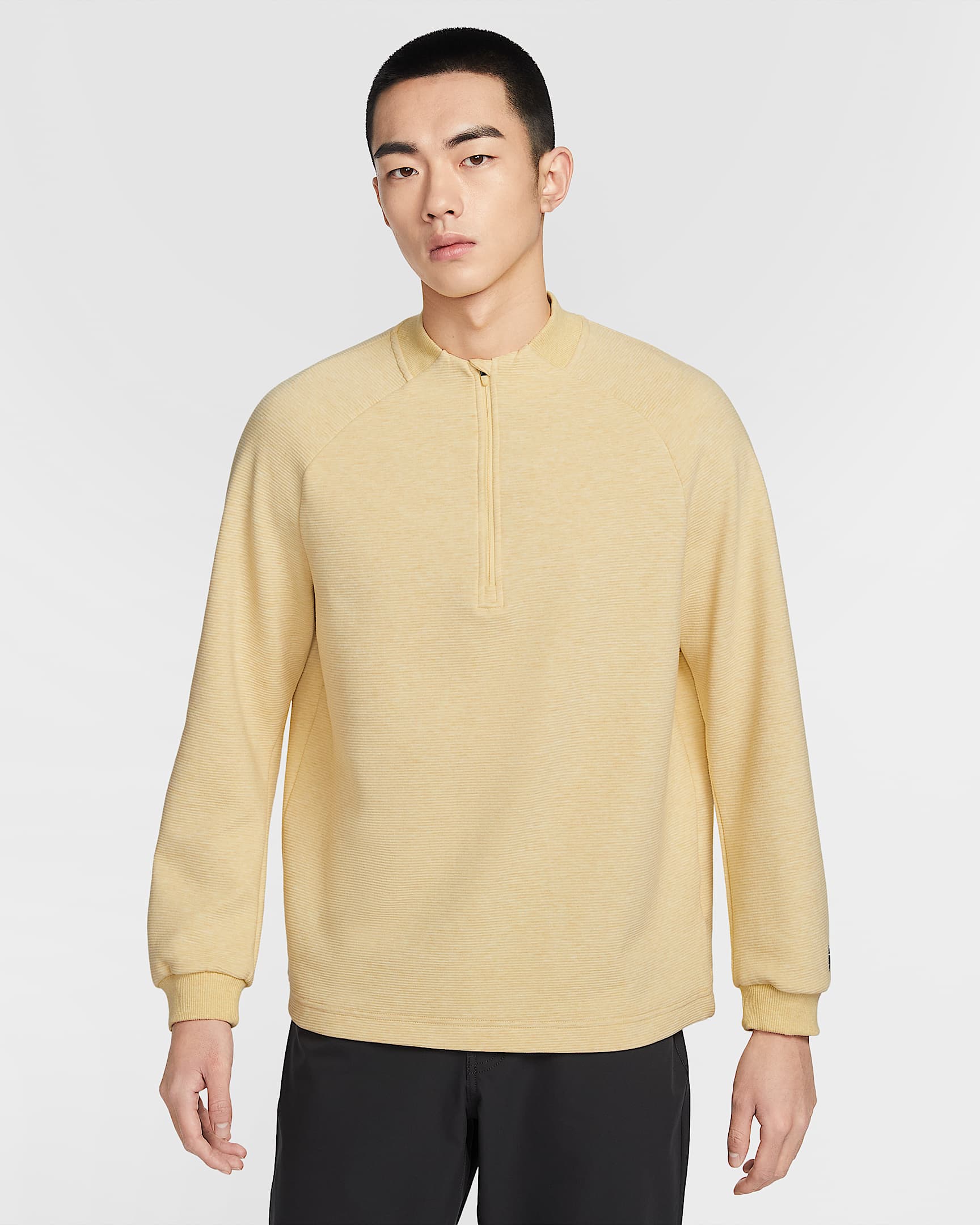 Nike Par Therma-FIT 男子防晒加绒高尔夫上衣 - 柔黄/白色/柔黄/黑