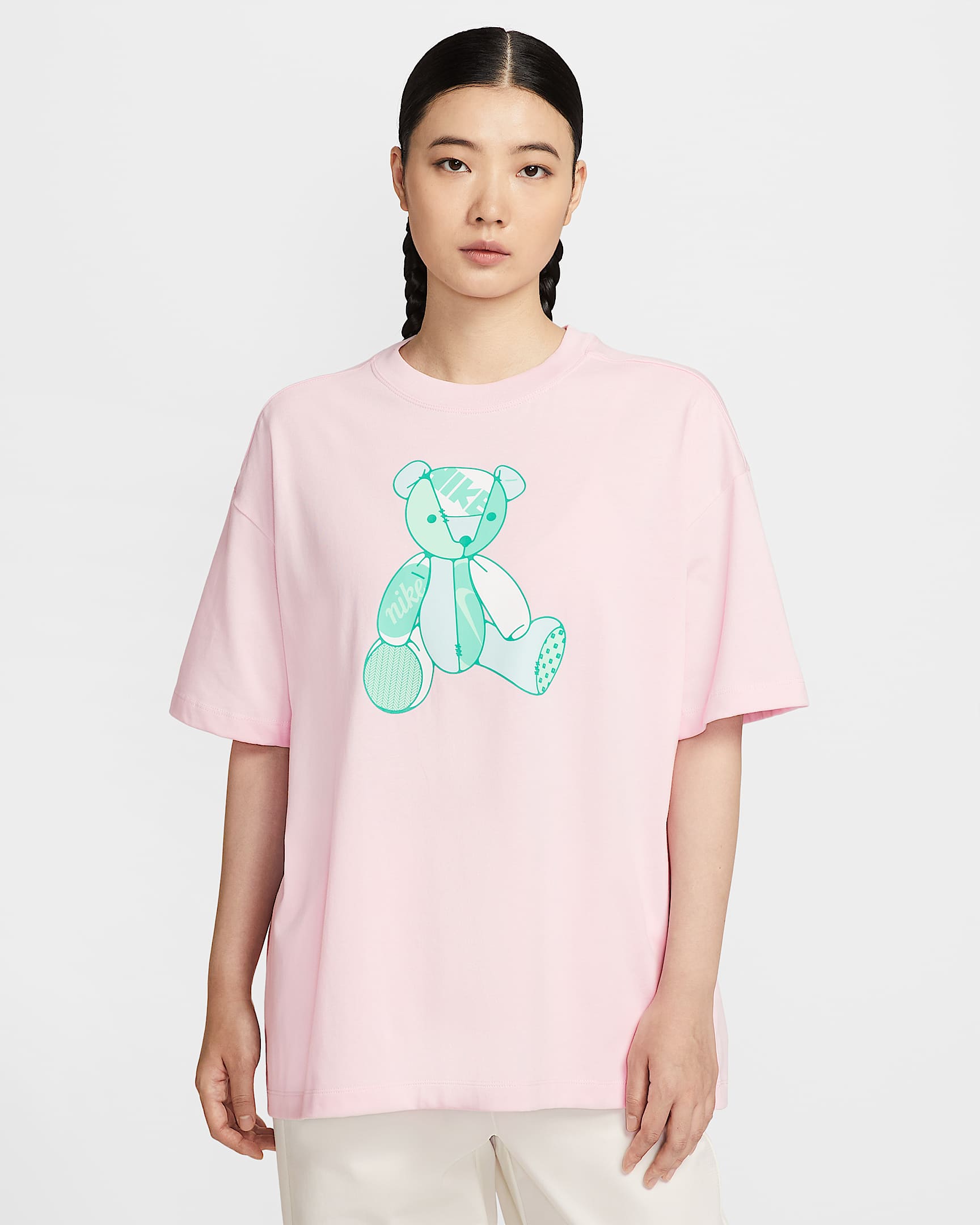 Nike Sportswear 女子 Oversize 风T恤 - 泡沫粉