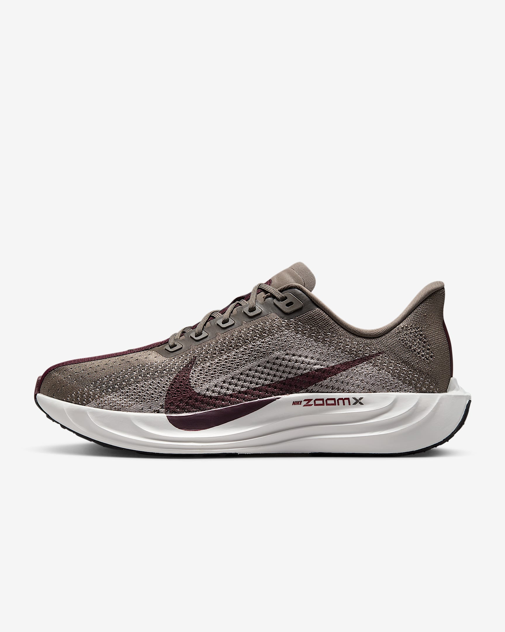 Nike Pegasus Plus 耐克超级飞马男子公路跑步鞋 - 橄榄灰/鲜亮勃艮第酒红/山峰白/大学灰