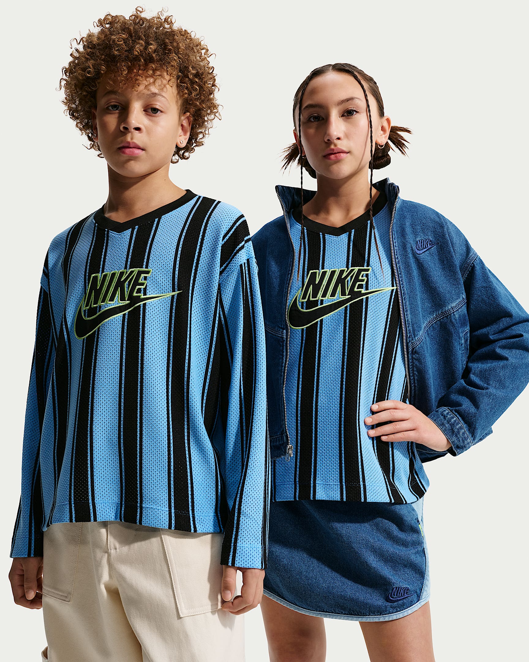 Nike Sportswear Collection 大童长袖网眼球衣 - 大学蓝/黑/黑
