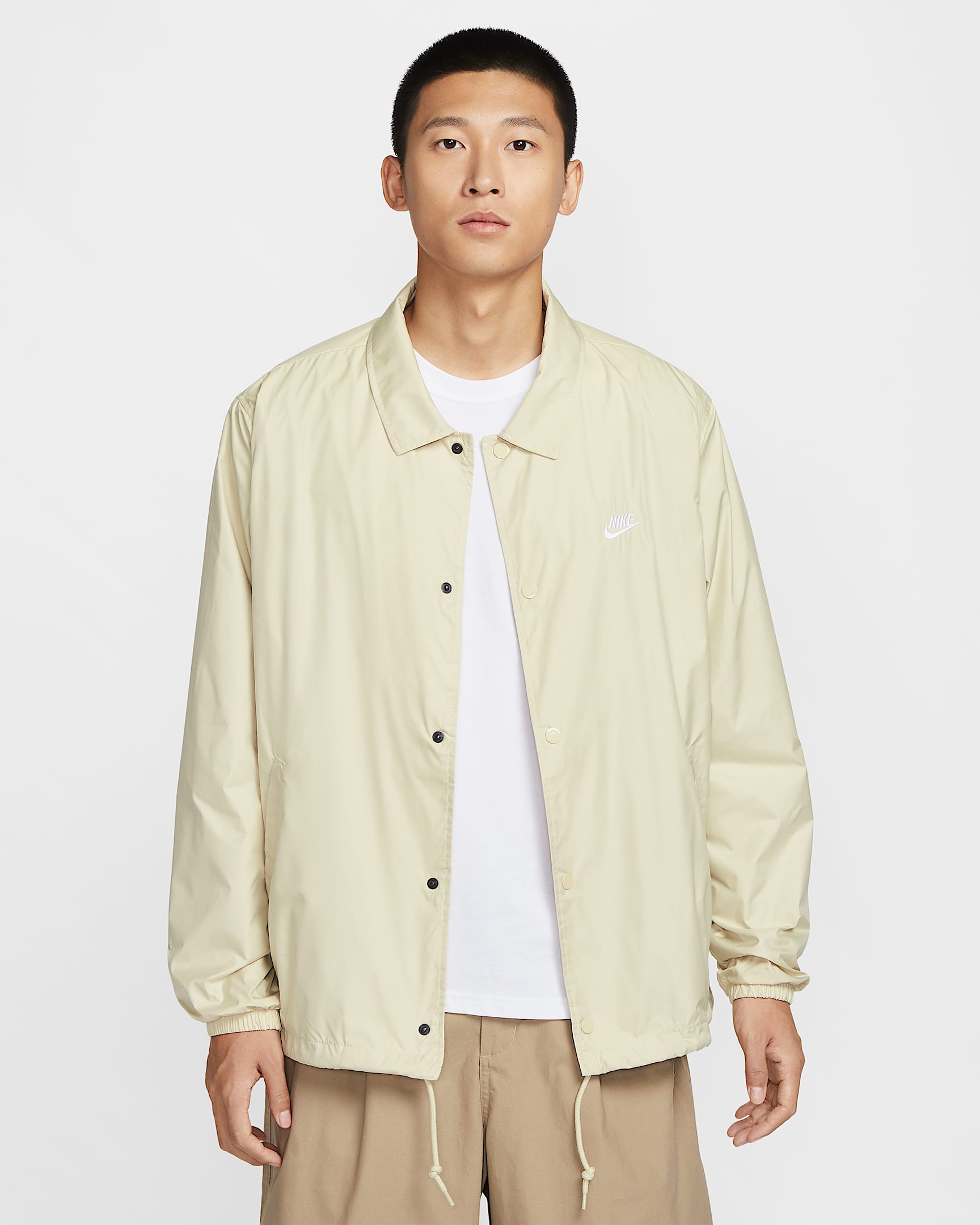 Nike Club 男子教练夹克 - 浅卡其/白色