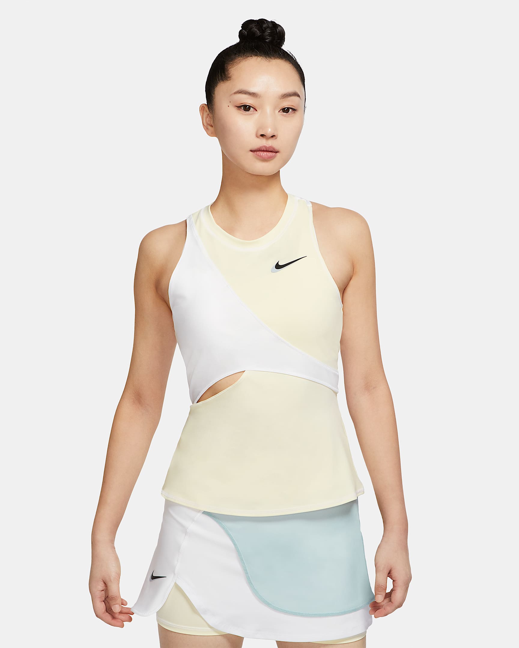 NikeCourt Dri-FIT Slam 女子网球背心 - 椰奶色/白色/黑