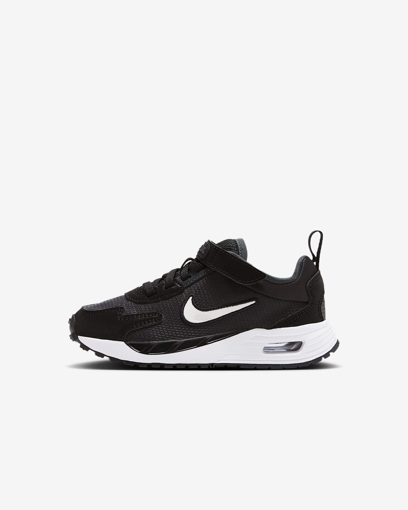 Nike Air Max Solo 幼童透气易穿脱运动鞋 - 黑/煤黑/黑/白色