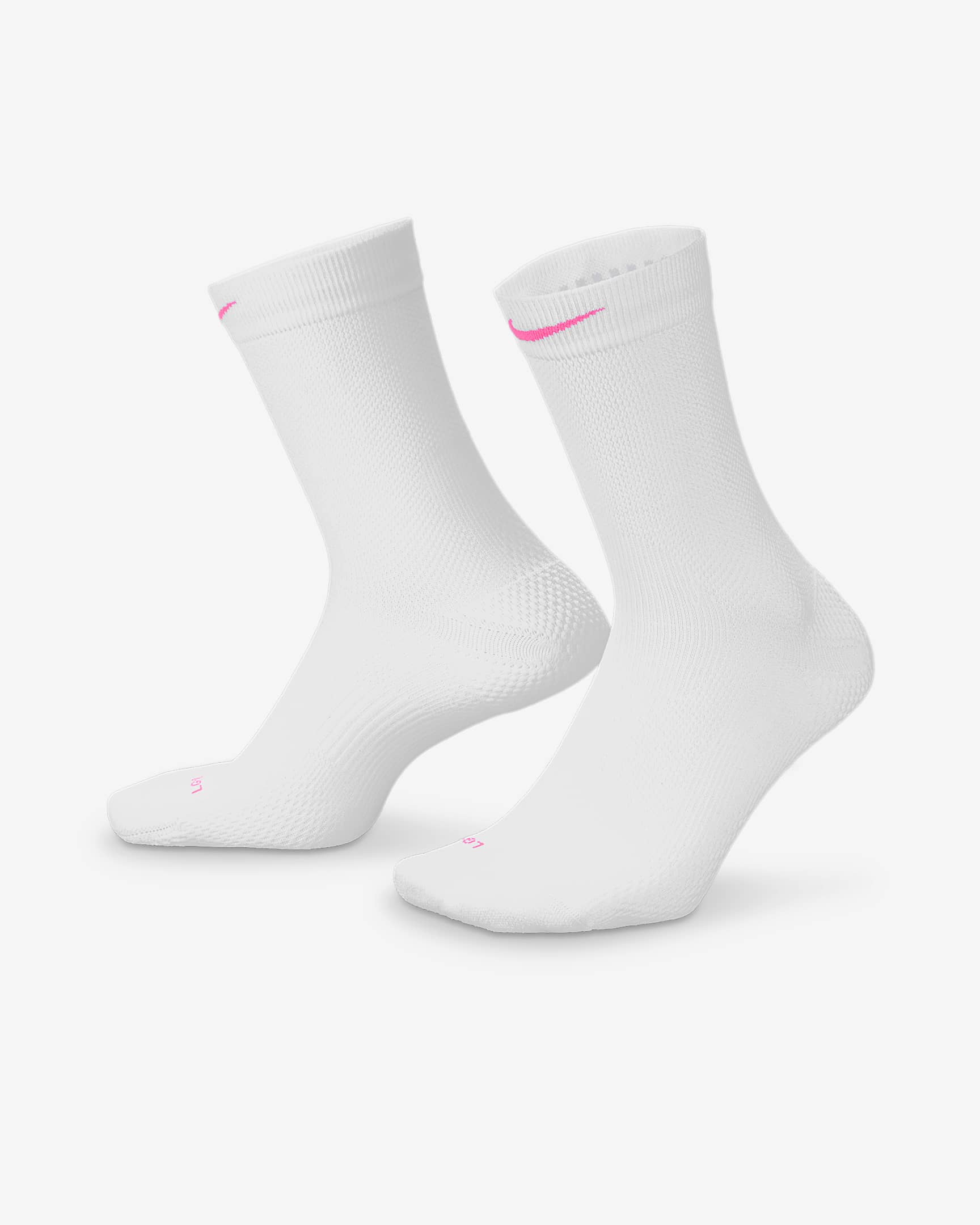 Nike Lightweight Running 速干中筒运动袜(1 双) - 白色/黑/白金色/透明粉