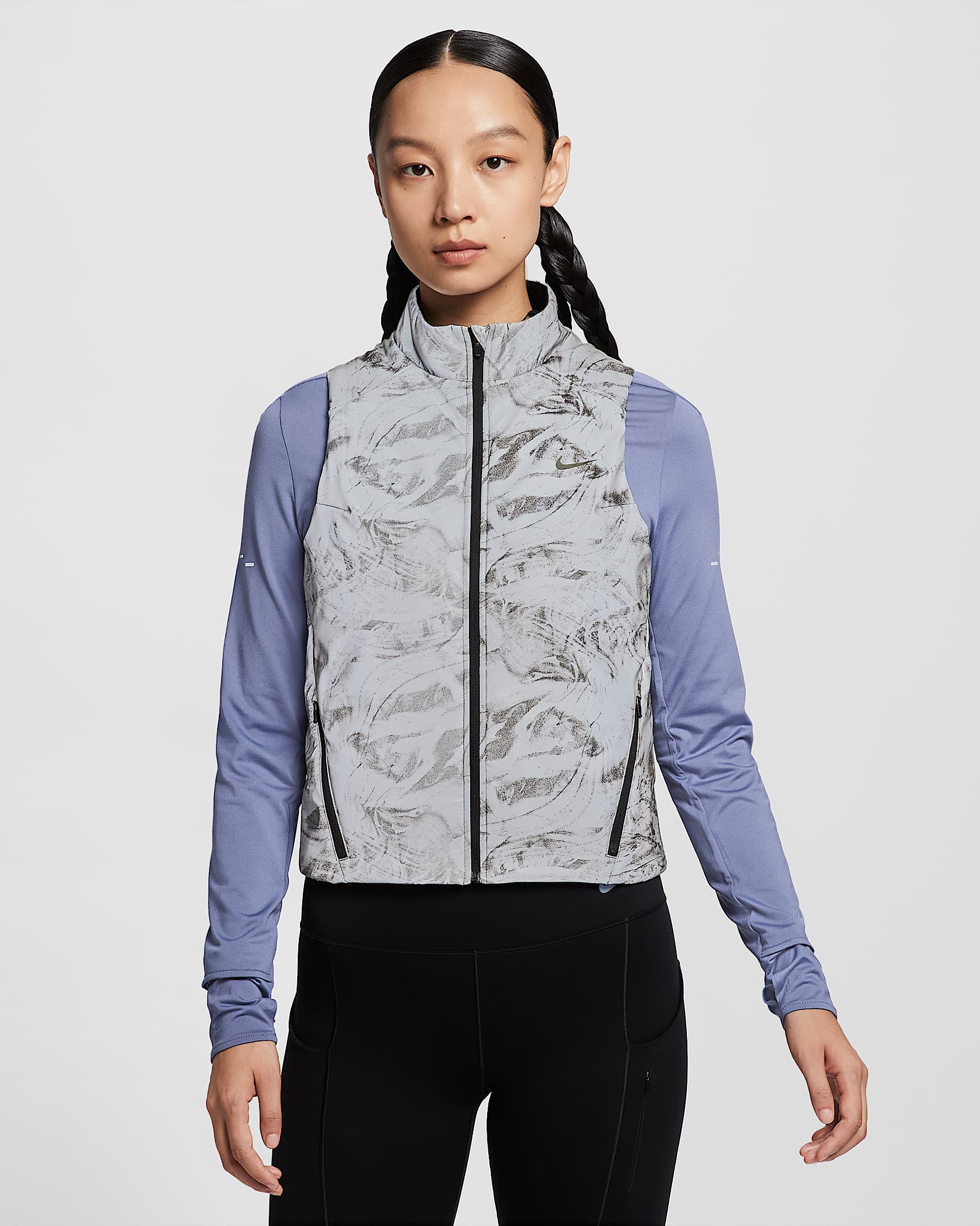 Nike Swift Therma-FIT ADV 女子反光跑步马甲 - 苍野灰/黑