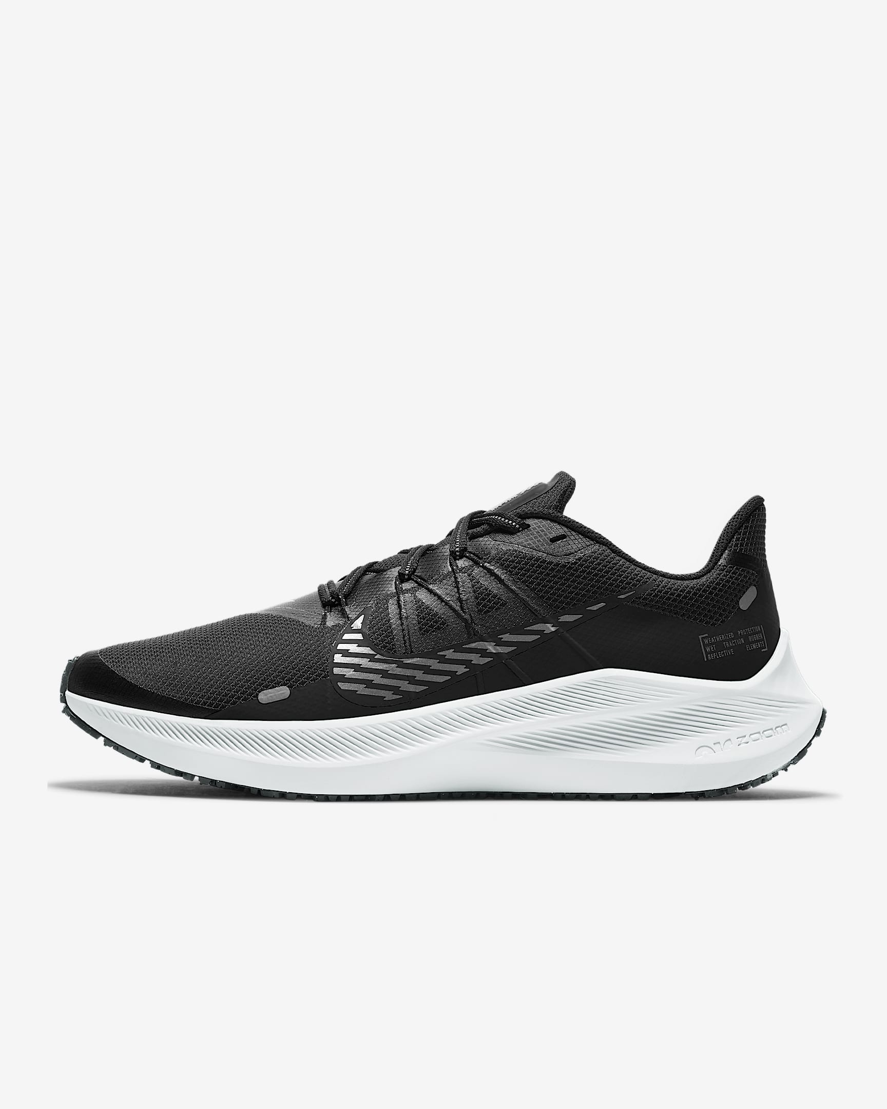 Nike Winflo 7 Shield 男子跑步鞋 - 黑/暗烟灰/白金色/金属灰