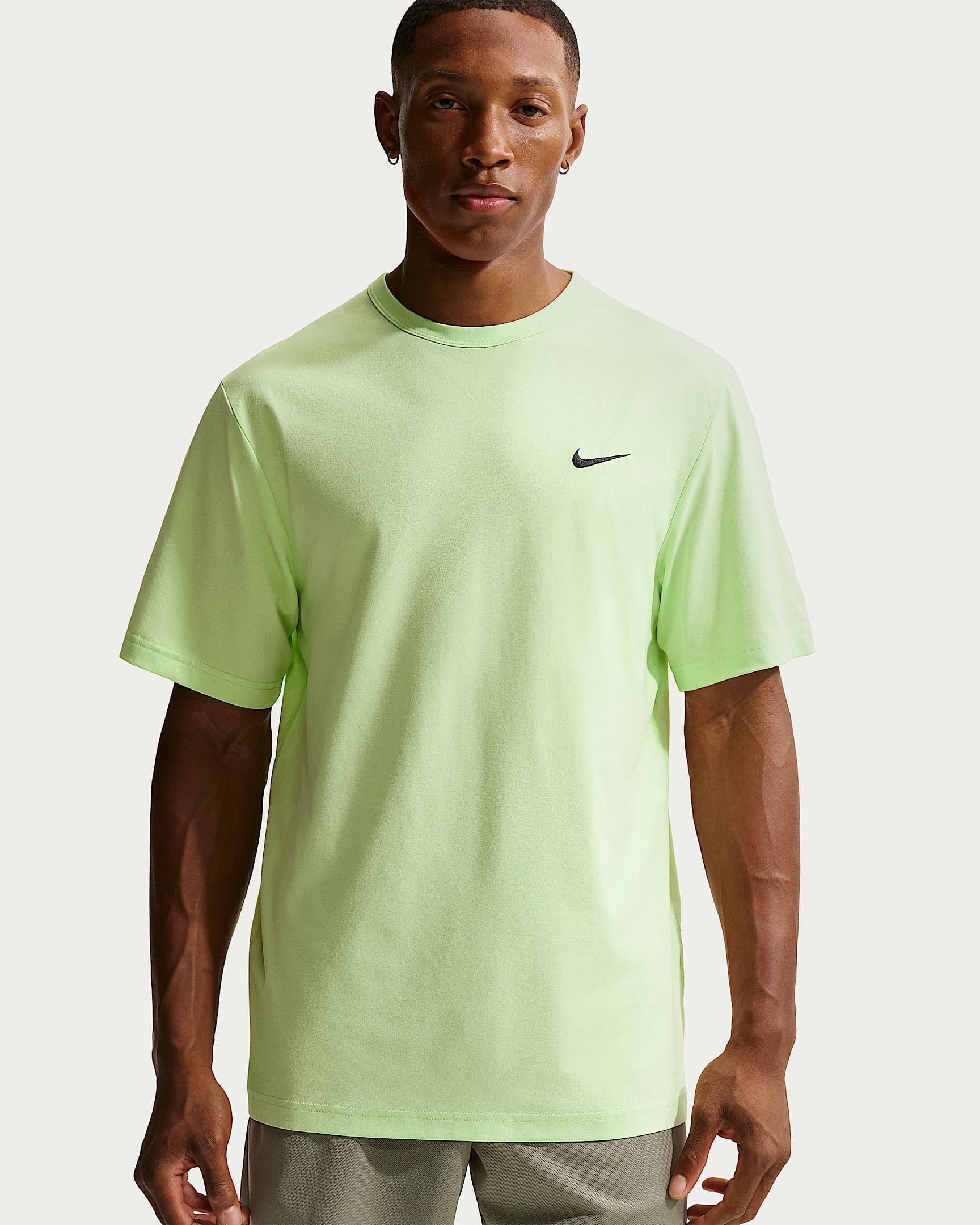 Nike Hyverse Dri-FIT 男子防晒速干训练T恤 - 浅柠色/黑