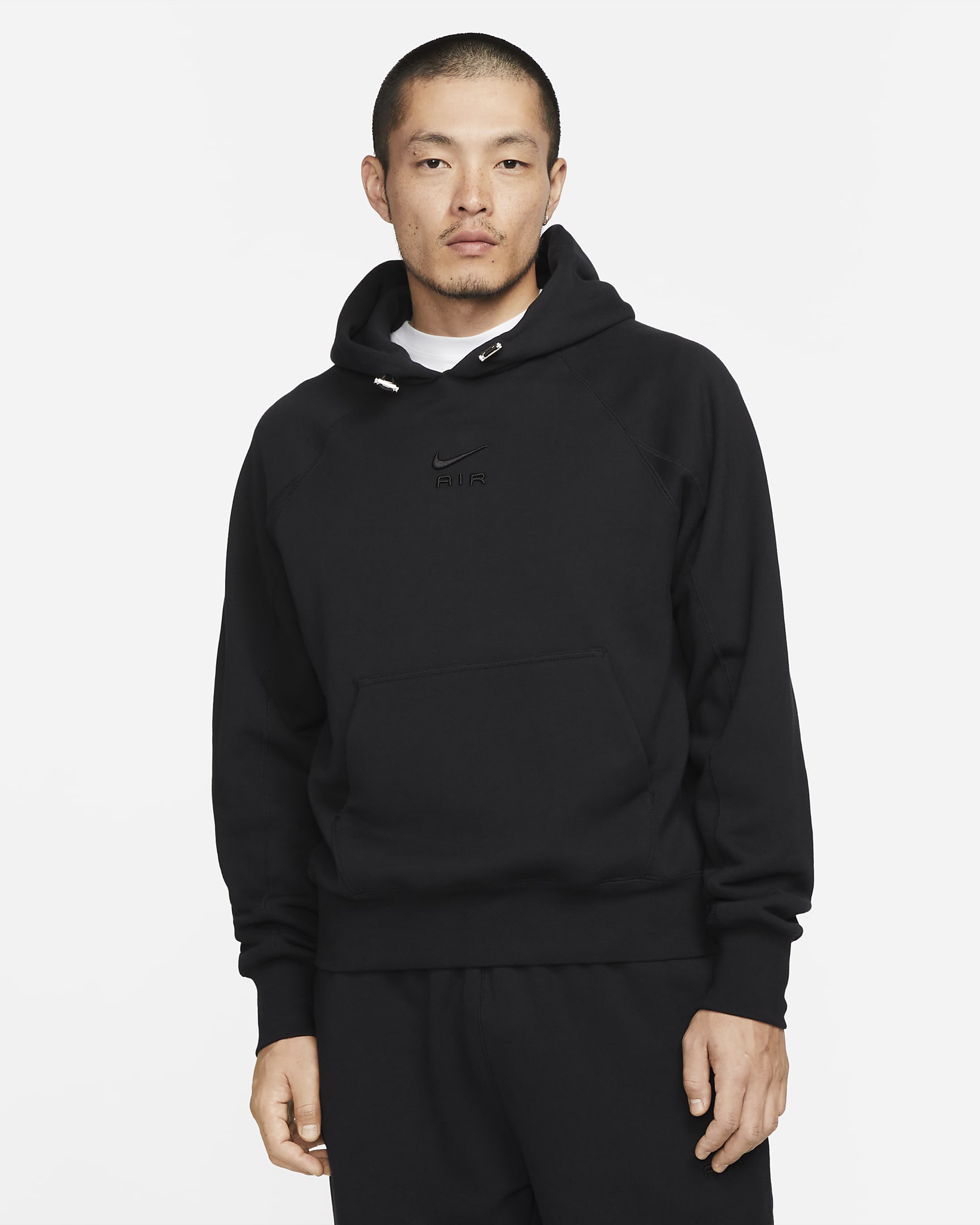 Nike Sportswear Air 男子法式毛圈套头连帽衫 - 黑/黑