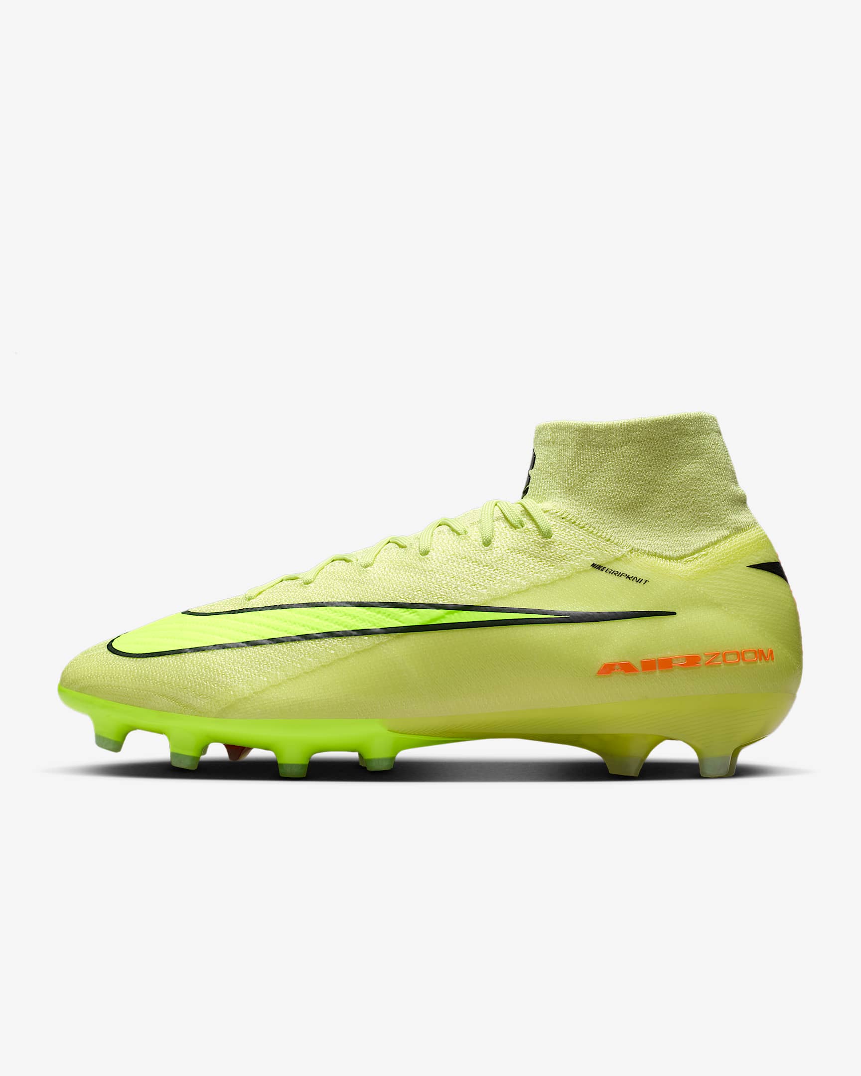 Nike Mercurial Superfly 10 Elite 耐克刺客系列 AG 人造草地高帮足球鞋 - 亮石灰色/橙红/荧光黄