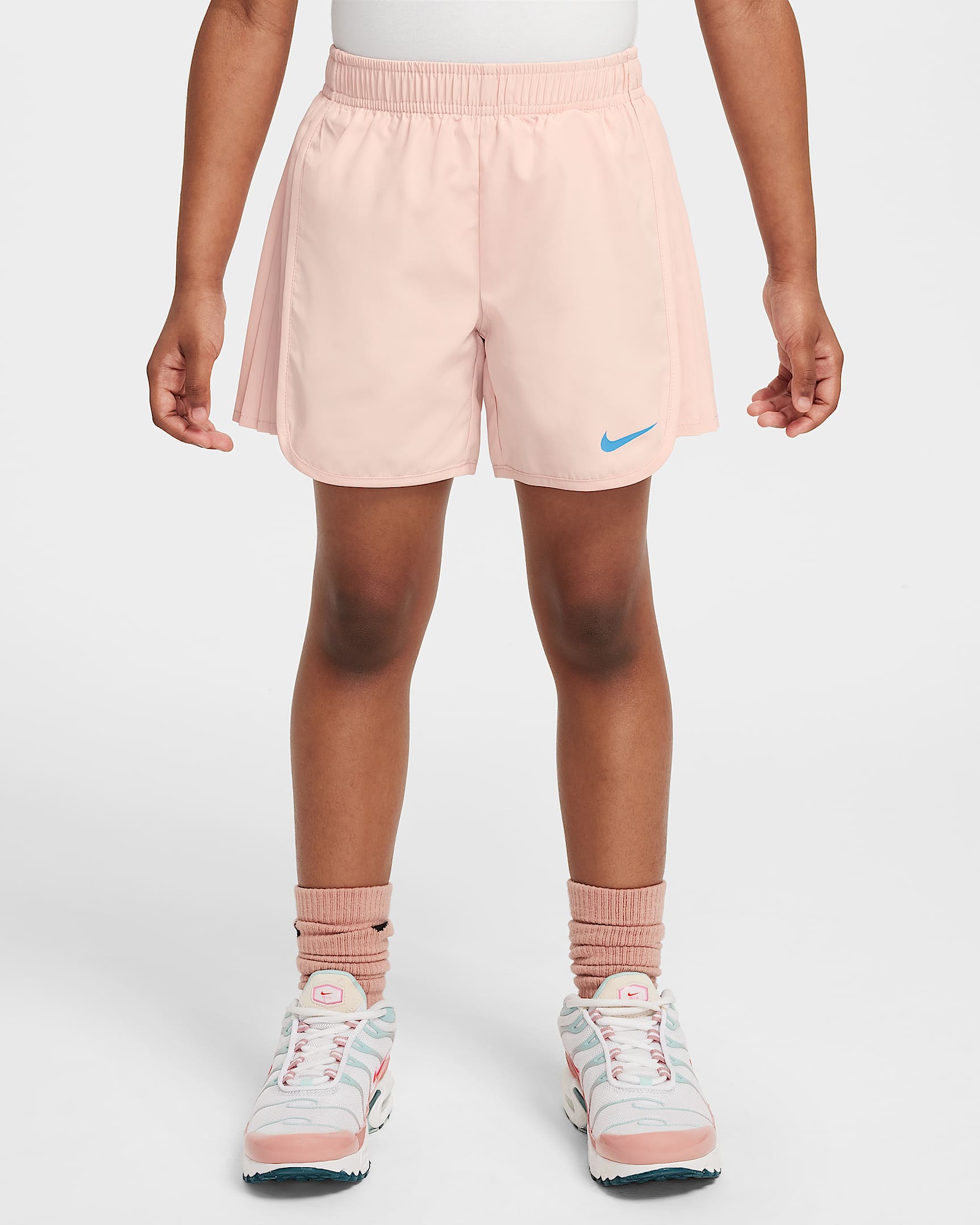 Nike Prep in Your Step Dri-FIT Pleated Tempo 幼童速干短裤 - 回声粉