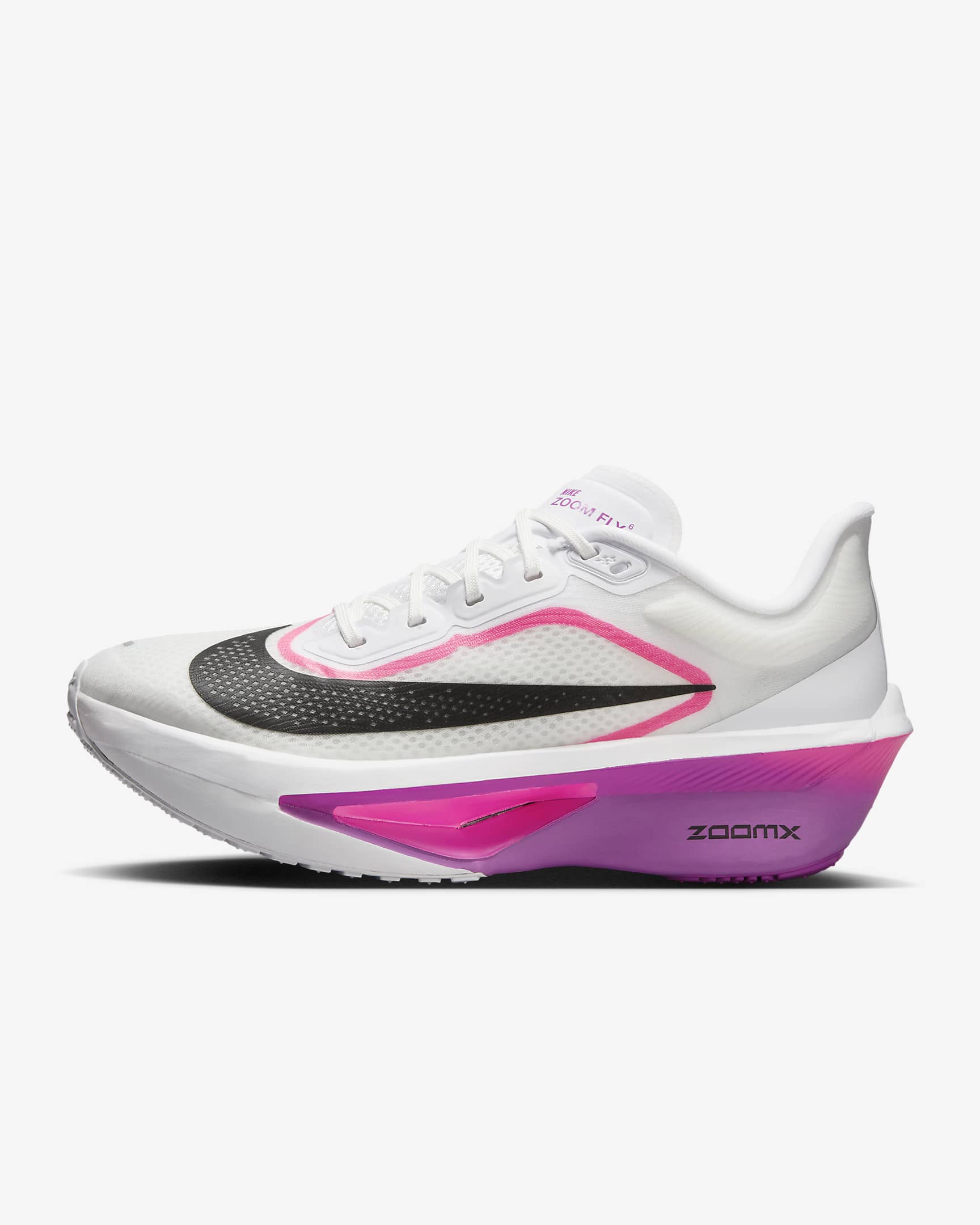 Nike Zoom Fly 6 女子公路竞速跑步鞋 - 白色/明亮葡萄紫/透明粉/黑