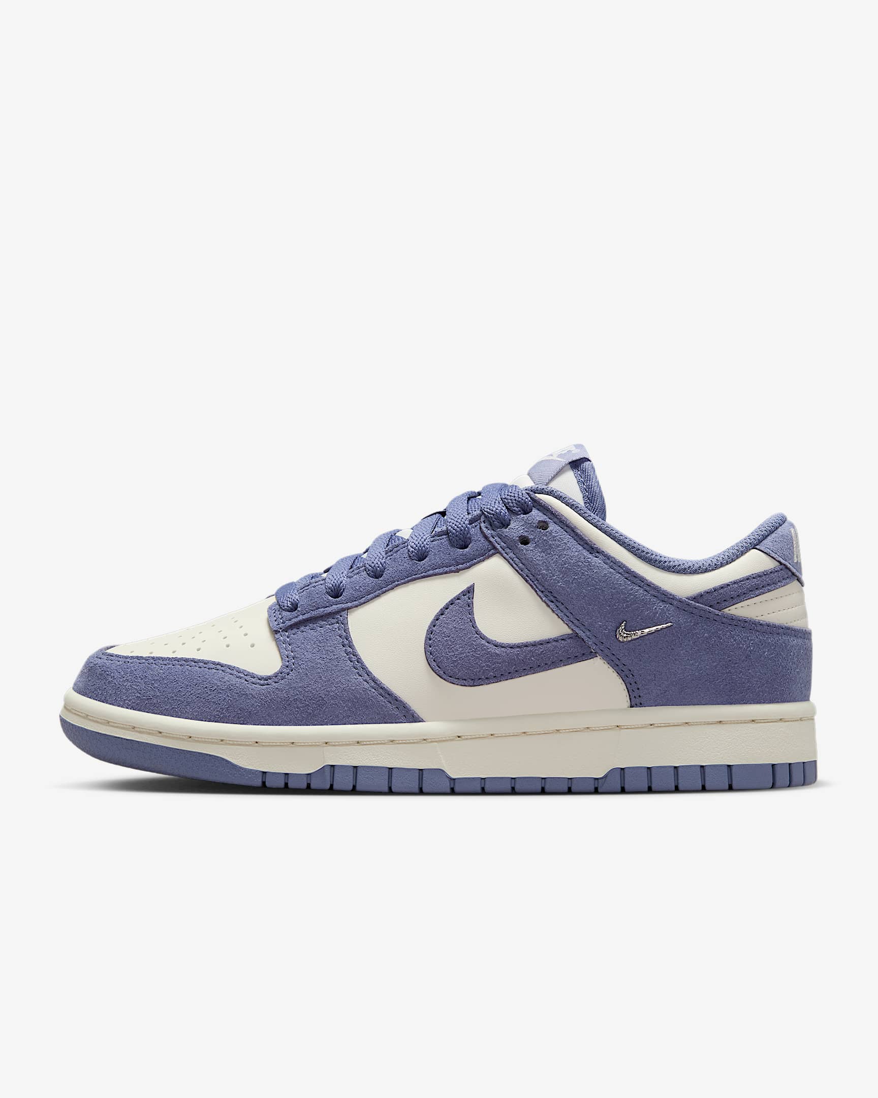 Nike Dunk Low 女子运动鞋 - 帆白/金属银/世界靛青